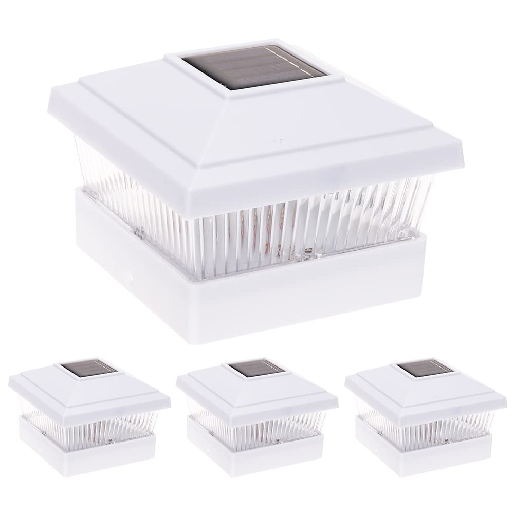 Greenlighting Classic Solar Post Cap Lights Fits 5X5 Pcv/Vinyl Outdoor Solar Powered Post Cap Light, Fence Post, Landscaping, De