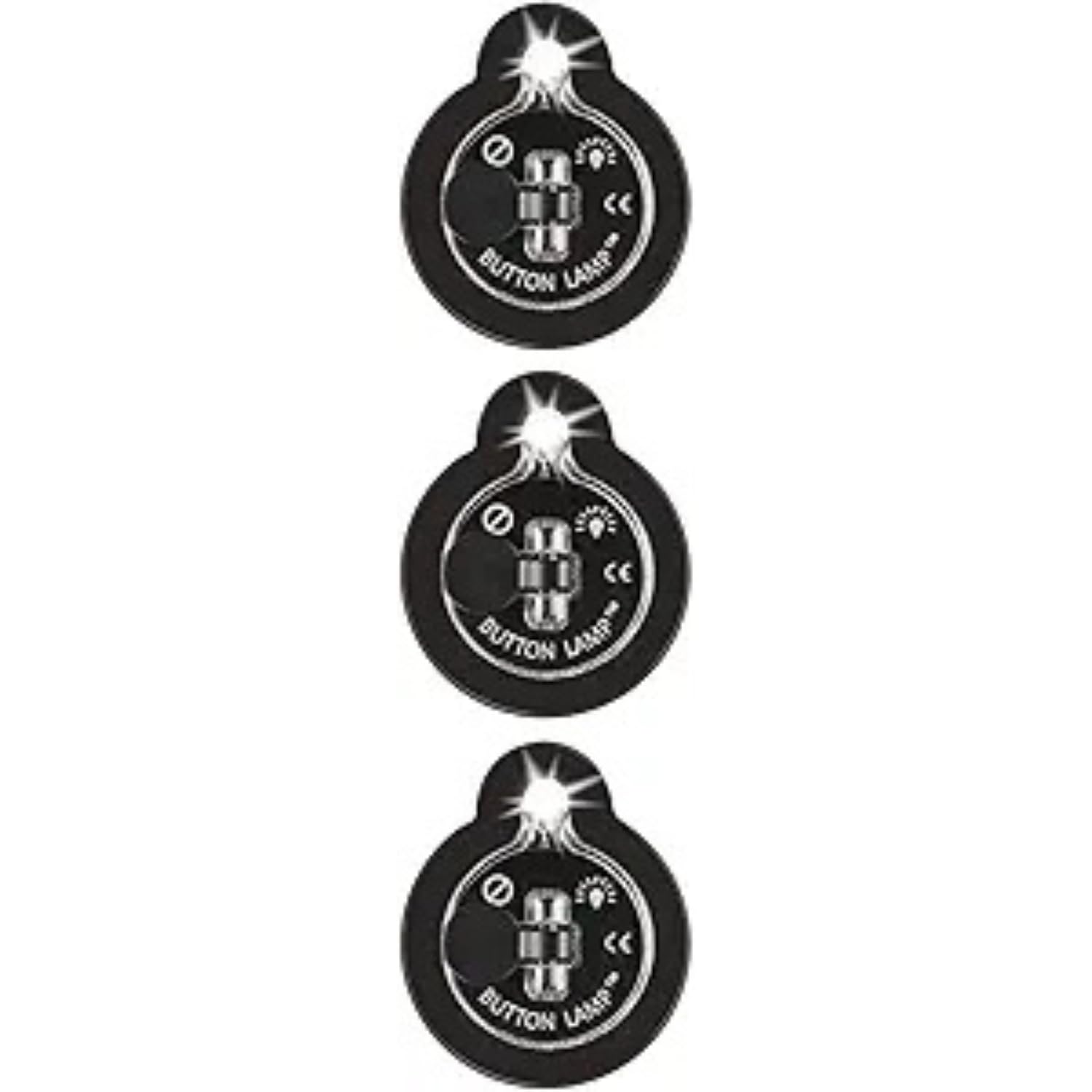 Panther Vision Stick On Led Button Lights - 3 Pack, Battery Powered, Black Adhesive Lights