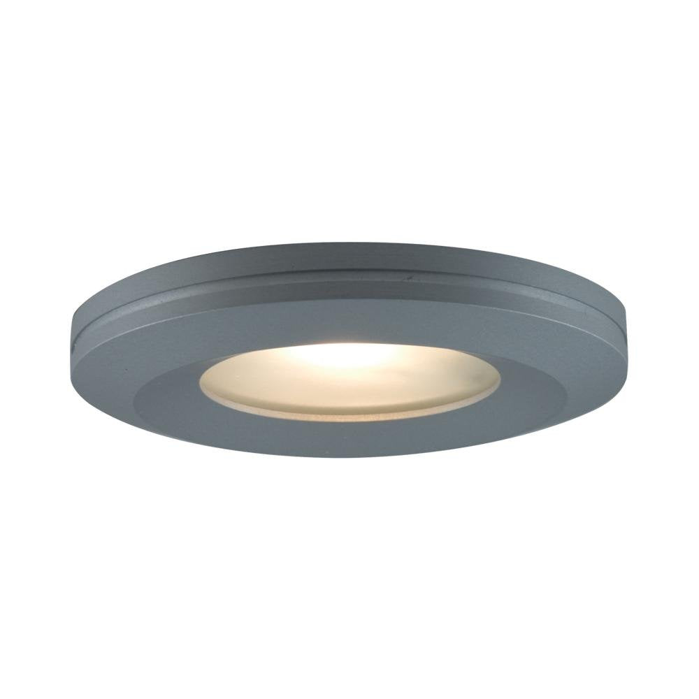 Jesco Lighting PK504SG Slim Disk Light with Frosted Glass Lens, Beveled Edge, Aluminum, Glass