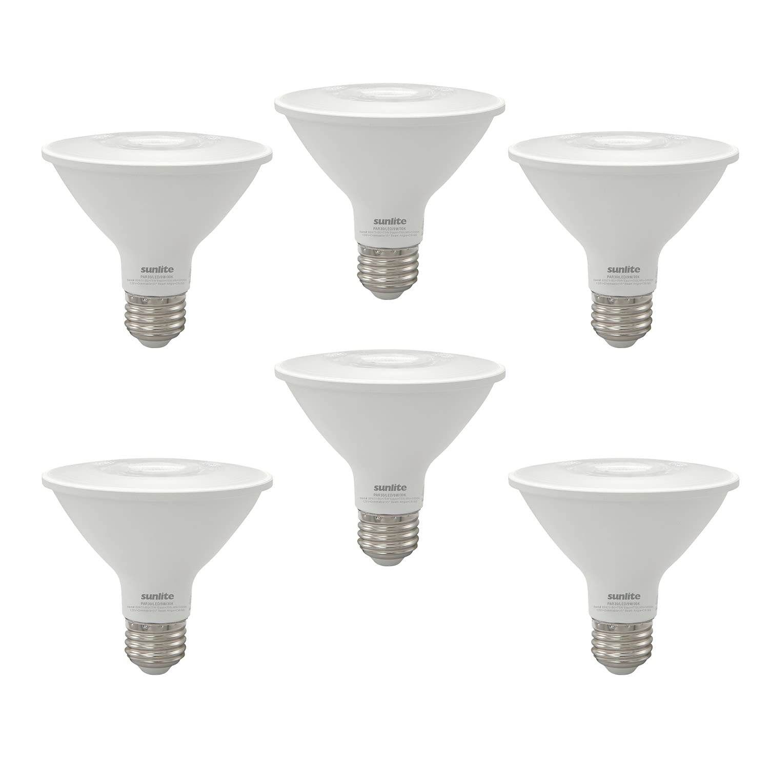 Sunlite Led Par30 Reflector Light Bulb, 9 Watts (75W=), 750 Lumens, Medium E26 Base, 90 Cri, Dimmable, Floodlight, Title-20 Comp