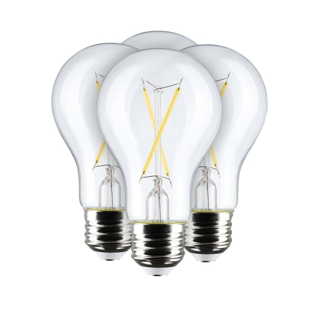 Satco 12465-8A19/Cl/Led/E26/950/4Pk/120V (S12465) A19 A Line Pear Led Light Bulb