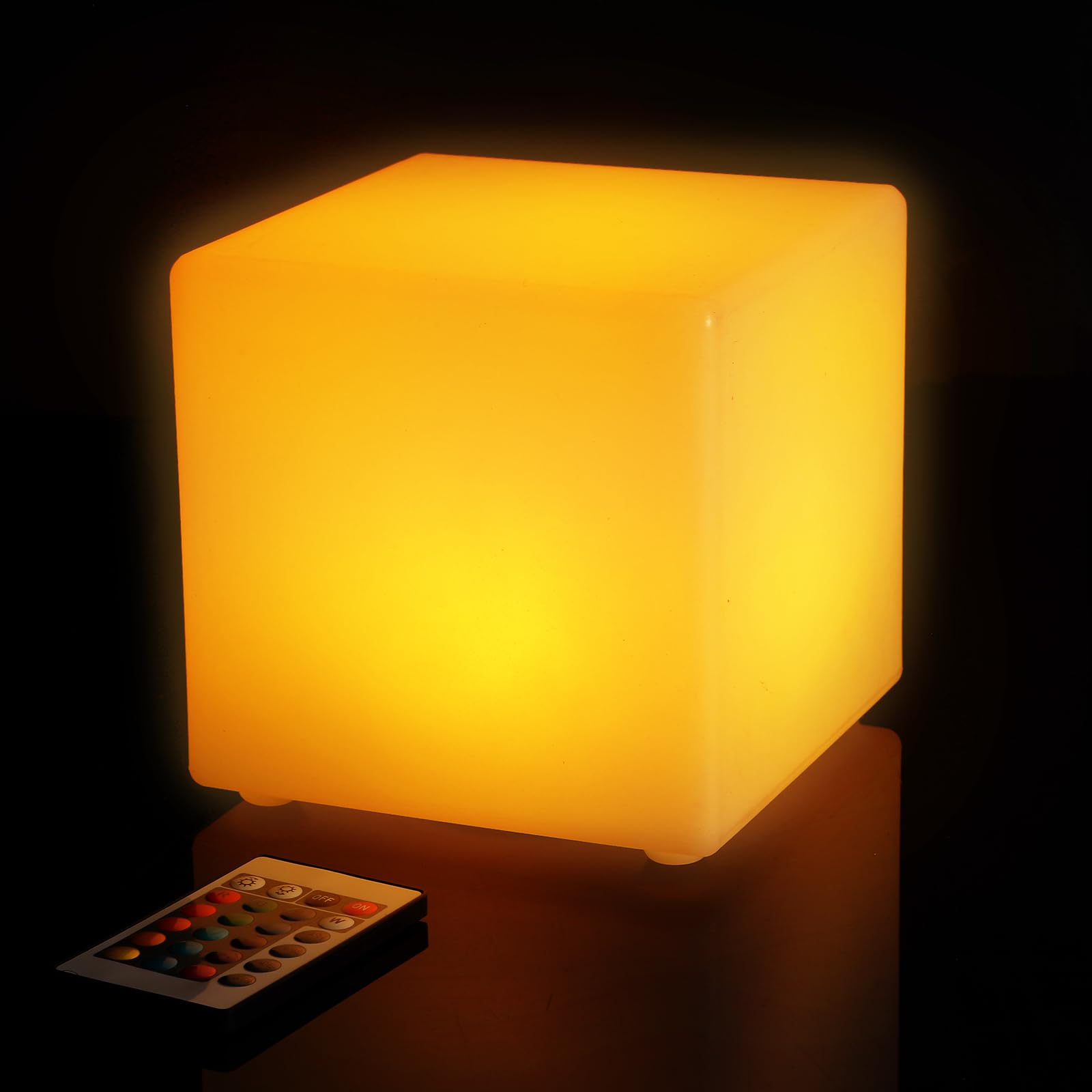 Frienda LED Mood Lamp - 4 Pcs Waterproof Light Up Cubes, 16 Colors, 6 Inch, White - Perfect for Nursery, Home, Patio, Party Decor