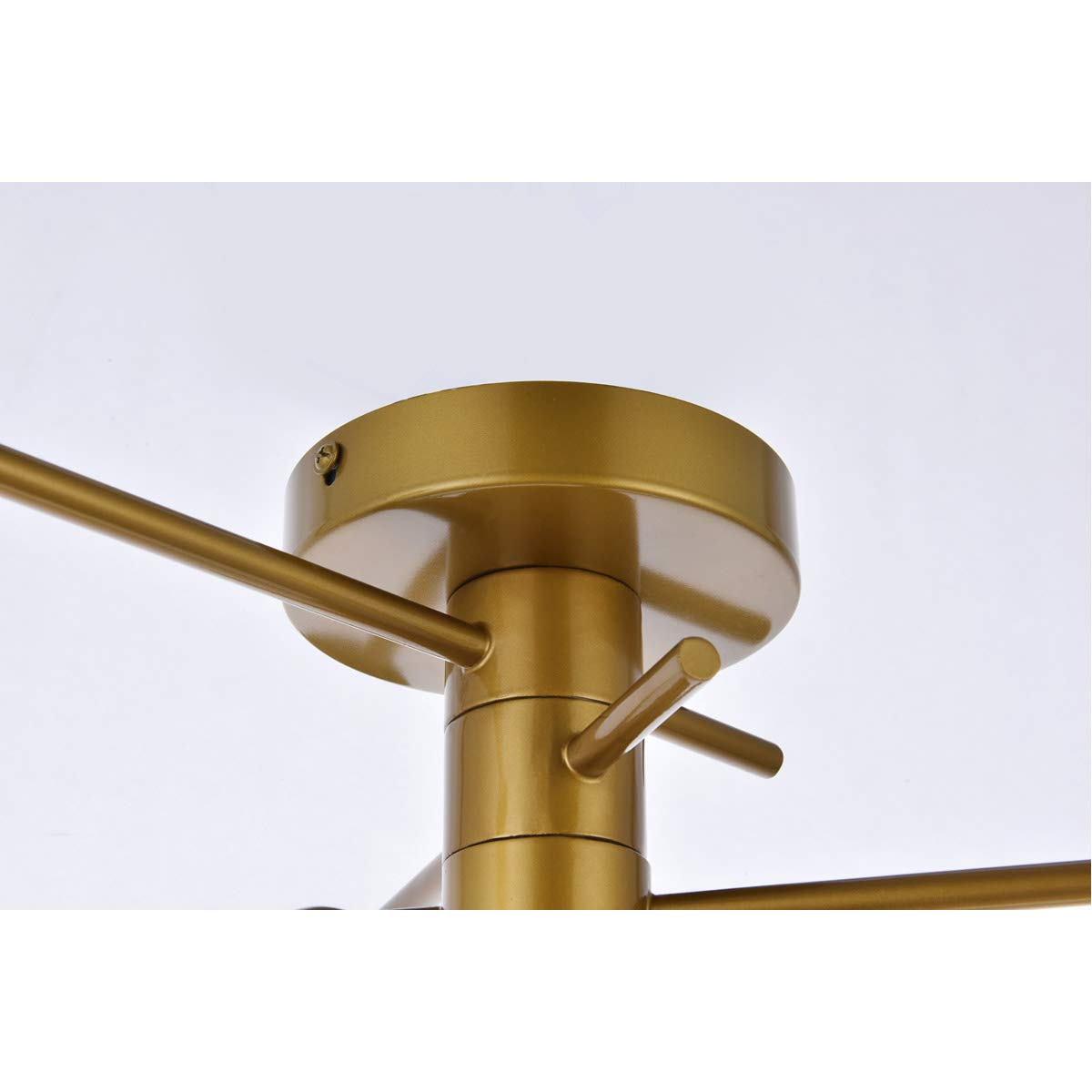 Living District Xavier 3-Light Mid-Century Metal Flush Mount in Brass