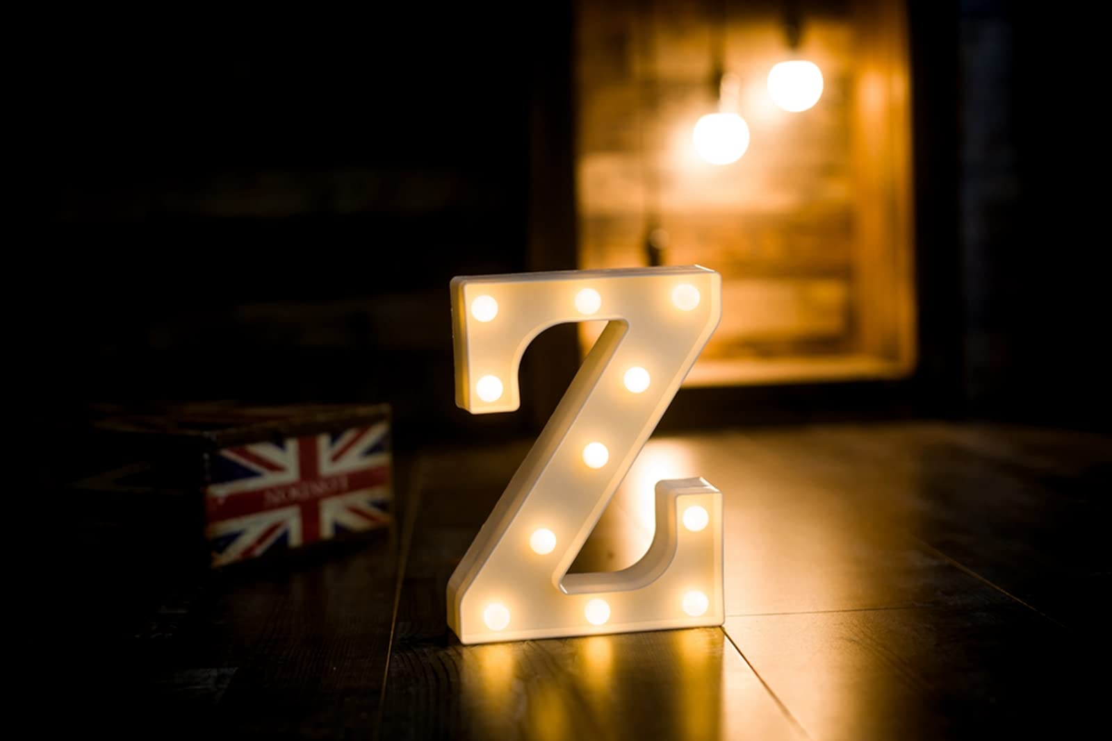 Foaky LED Letter Lights Sign - Battery Powered Night Light for Wedding/Birthday Party - Acrylic Decoration (Z)