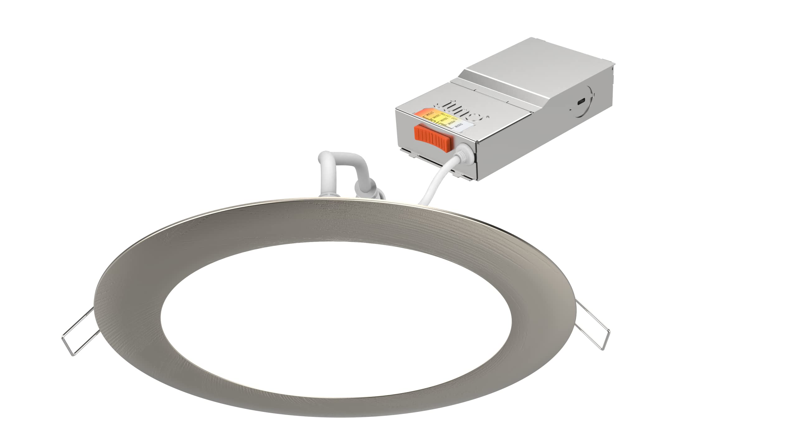 Juno Wf6 Sww5 90Cri Bn M6 Round Led Wafer Downlight, 120 Volts, Switchable Color Temperature 2700K/3000K/3500K/4000K/5000K, Triac Dimming, 6-Inch Ultra Thin Trim, Brushed Nickel