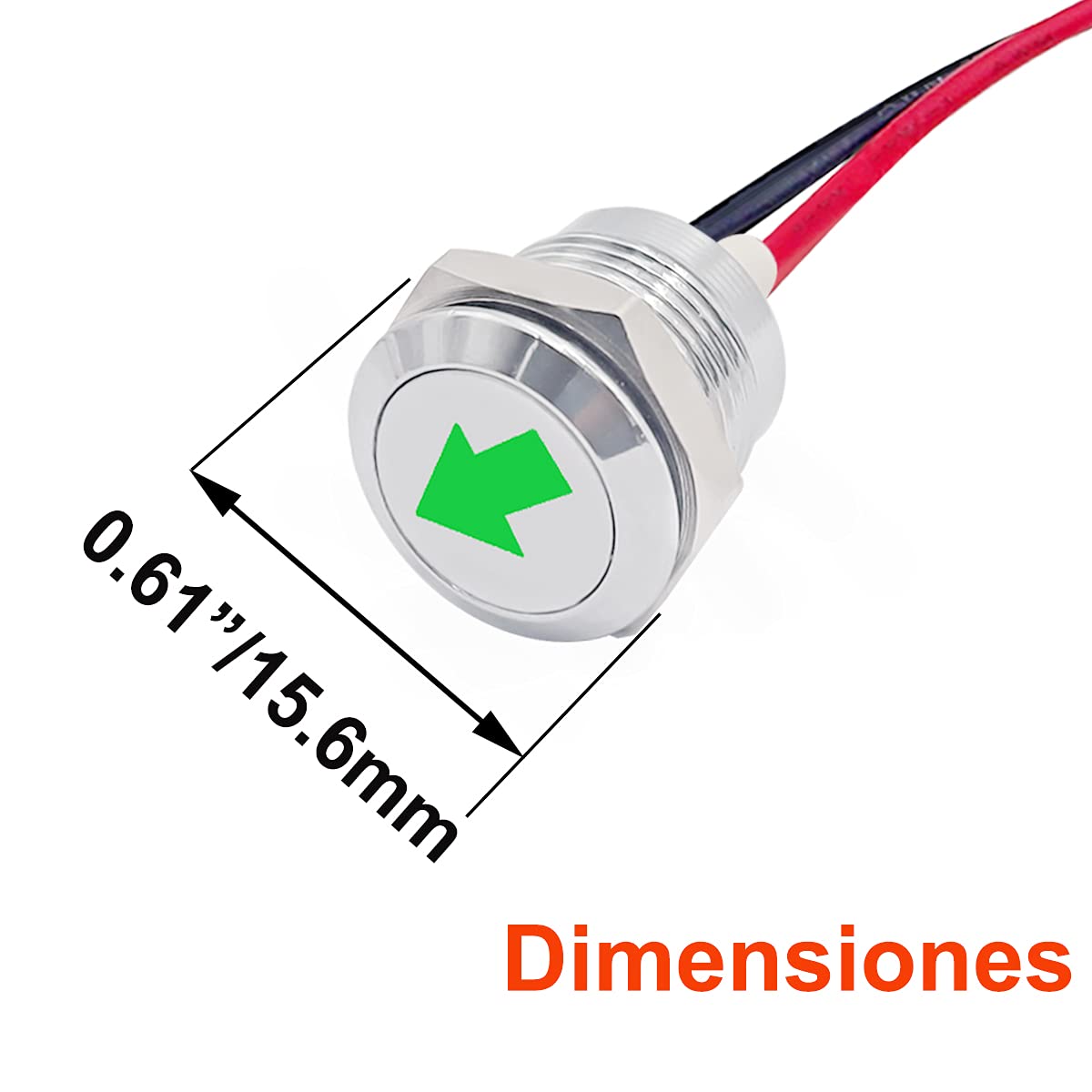 Taiss Led Indicator Pilot Dash Light With Symbols (Single Arrow) Green, 1/2''(12Mm)12V Led Metal Signal Indicator Light