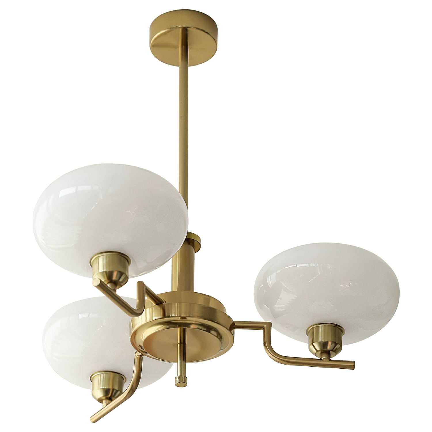 svodsen 3-Light Gold Sputnik Chandeliers, Mid Century Brushed Brass Light Fixture Vintage Pendant Light Adjustable Hanging Farmh