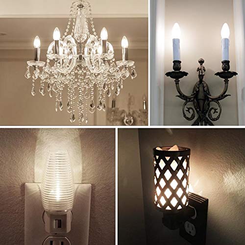 Emotionlite Night Light Bulbs, C7 Candelabra Led Light Bulbs, E12 Chandelier Base, 4W 5W 6W 7W Incandescent Equivalent, Neutral