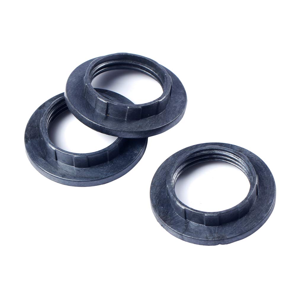 Fastrohy 3Pcs Black Light Shade Collar Ring Adaptor Lamp Bulb Holder For E14 Lamp Shade