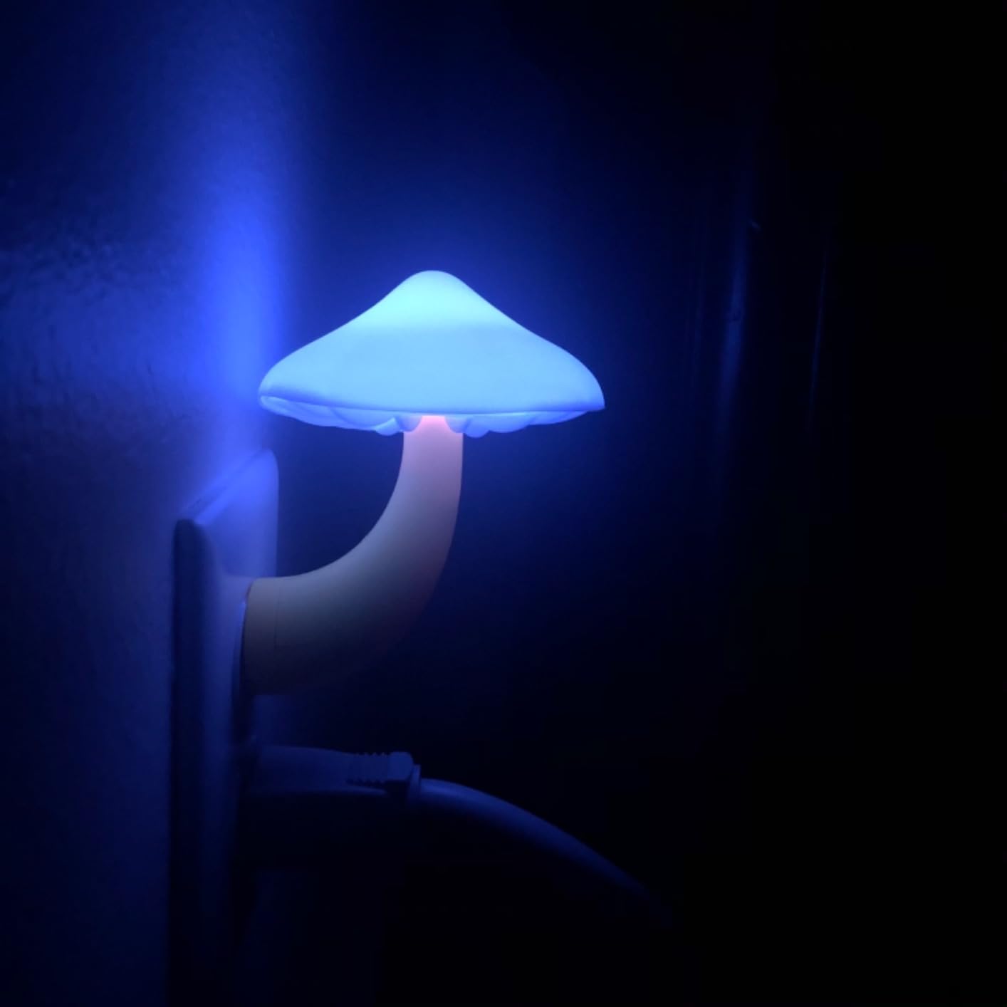 Ausaye Blue Led Lamp Mushroom Nigh Light,Plug In Nightlight,Sensor Night Lights For Kids Adults Bedroom,Bathroom,Toilet,Stairs,K
