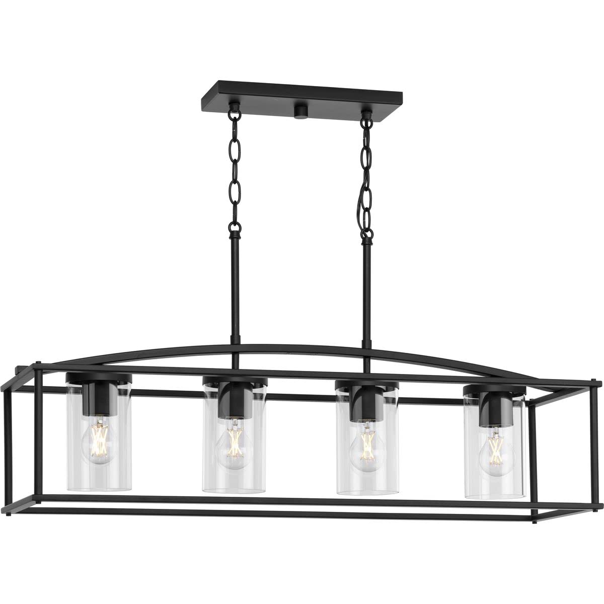 Progress Lighting P550129-31M Swansea Collection 4-Light Transitional Outdoor Chandelier Matte Black