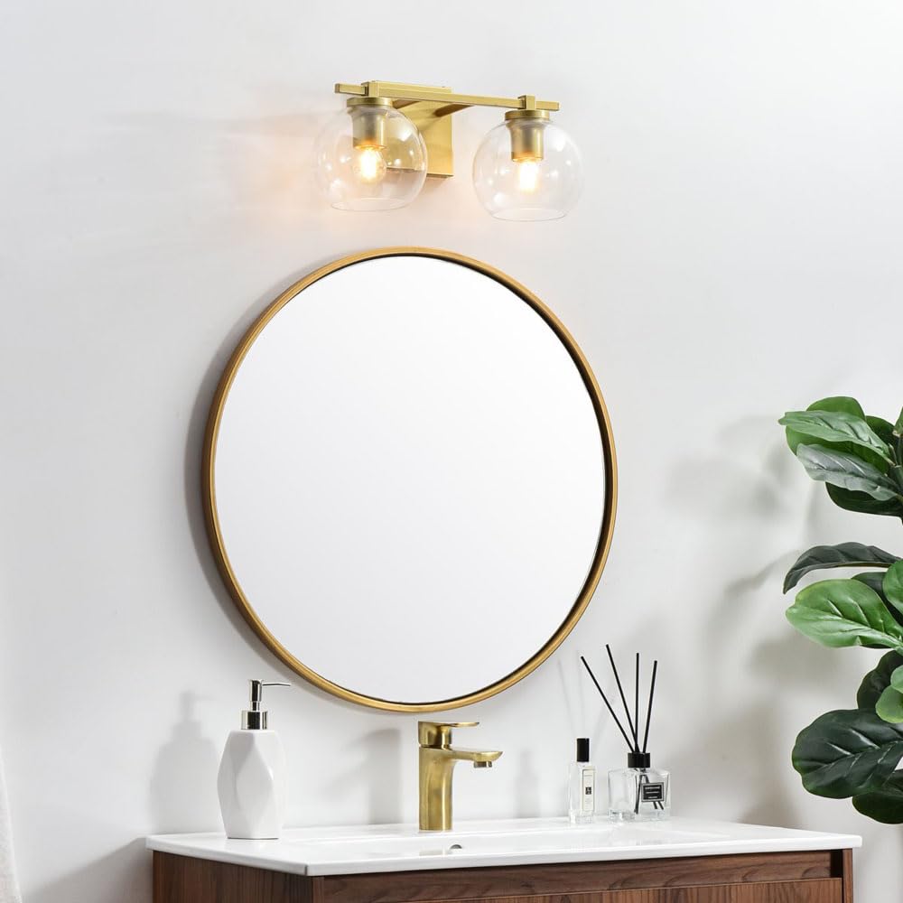 Living District Juelz 2-Light Iron & Glass Bath Sconce in Black/Clear