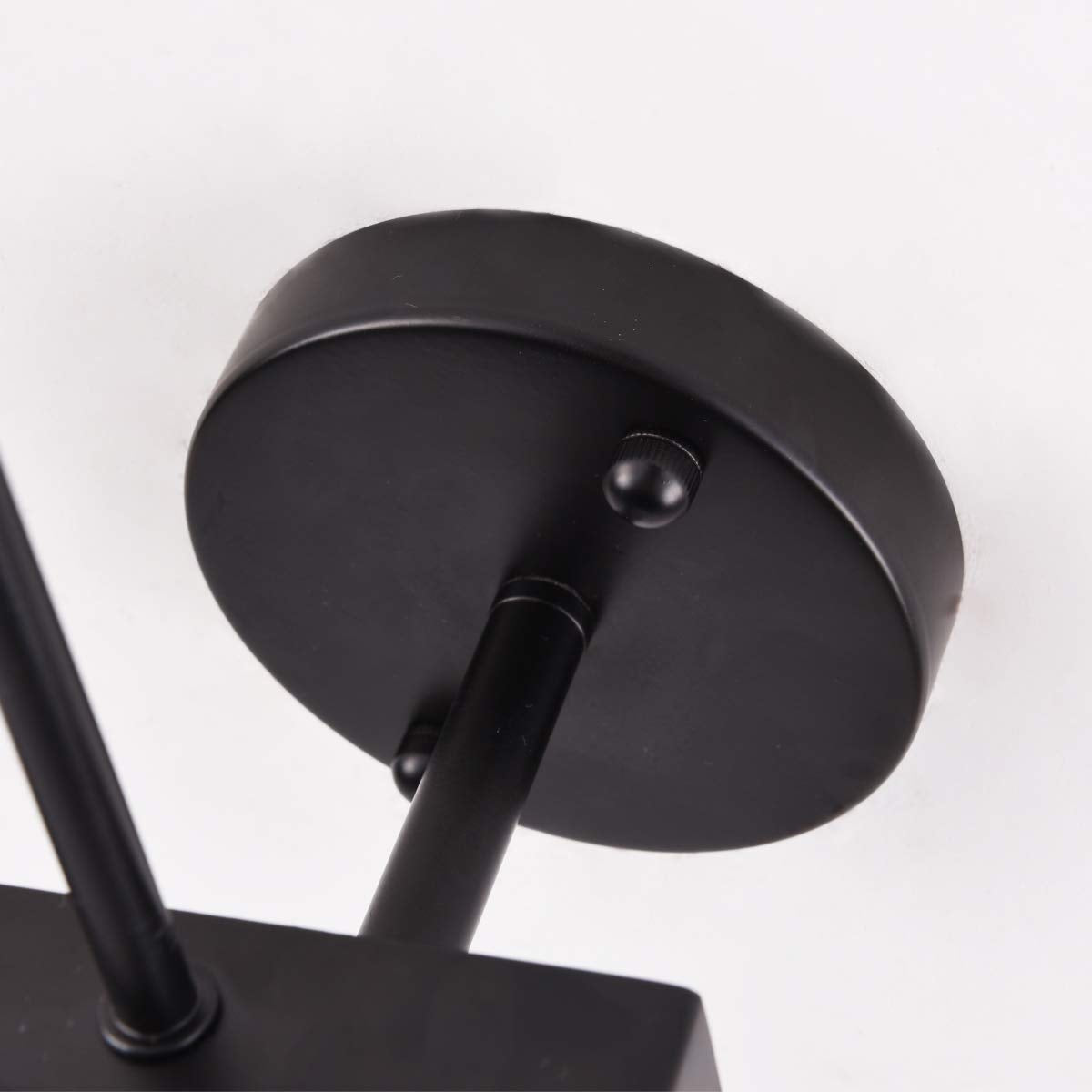 Mirrea Modern Industrial Semi-Flush Mount Metal Ceiling Lighting For Rectangular Room 8 Lights (Black Painted)