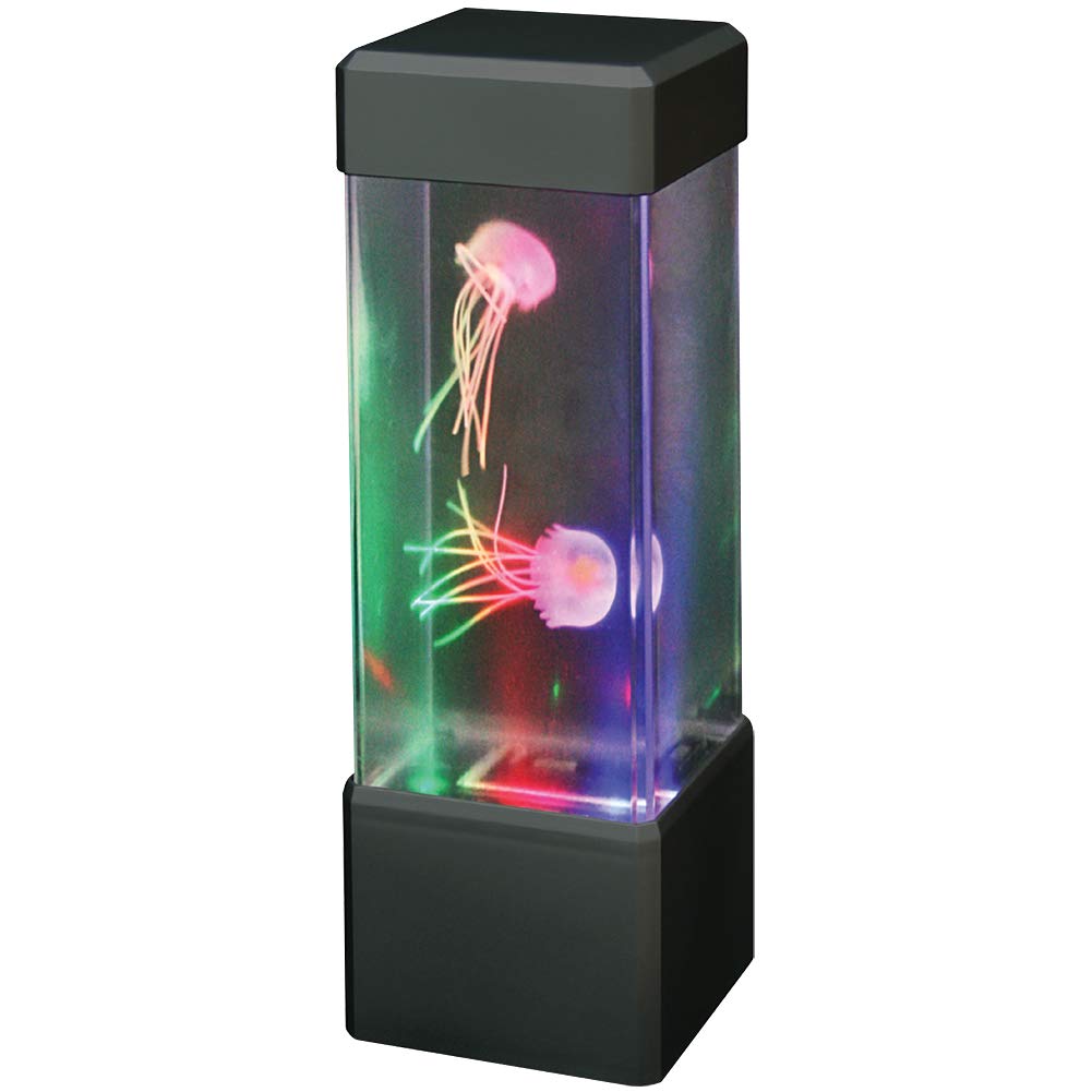 WARM FUZZY Toys (1) Jellyfish Lamp - Battery-Powered and USB Color-Changing Lava Lamp for Positive Energy - Perfect Home Office