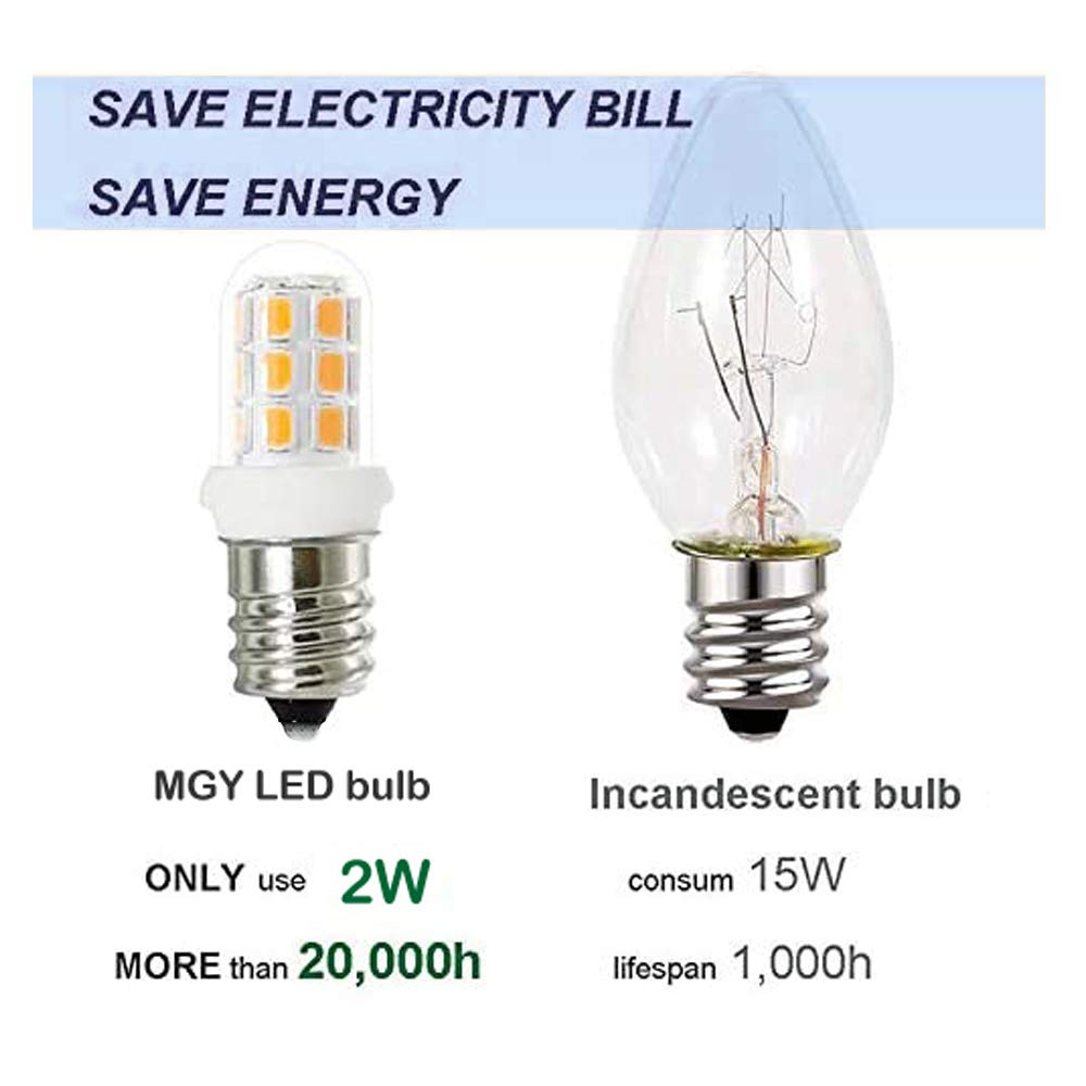 G Mgy Oled Warm White E12 Led Bulbs For Salt Lamps & Chandeliers, 2-Pack, 3000K