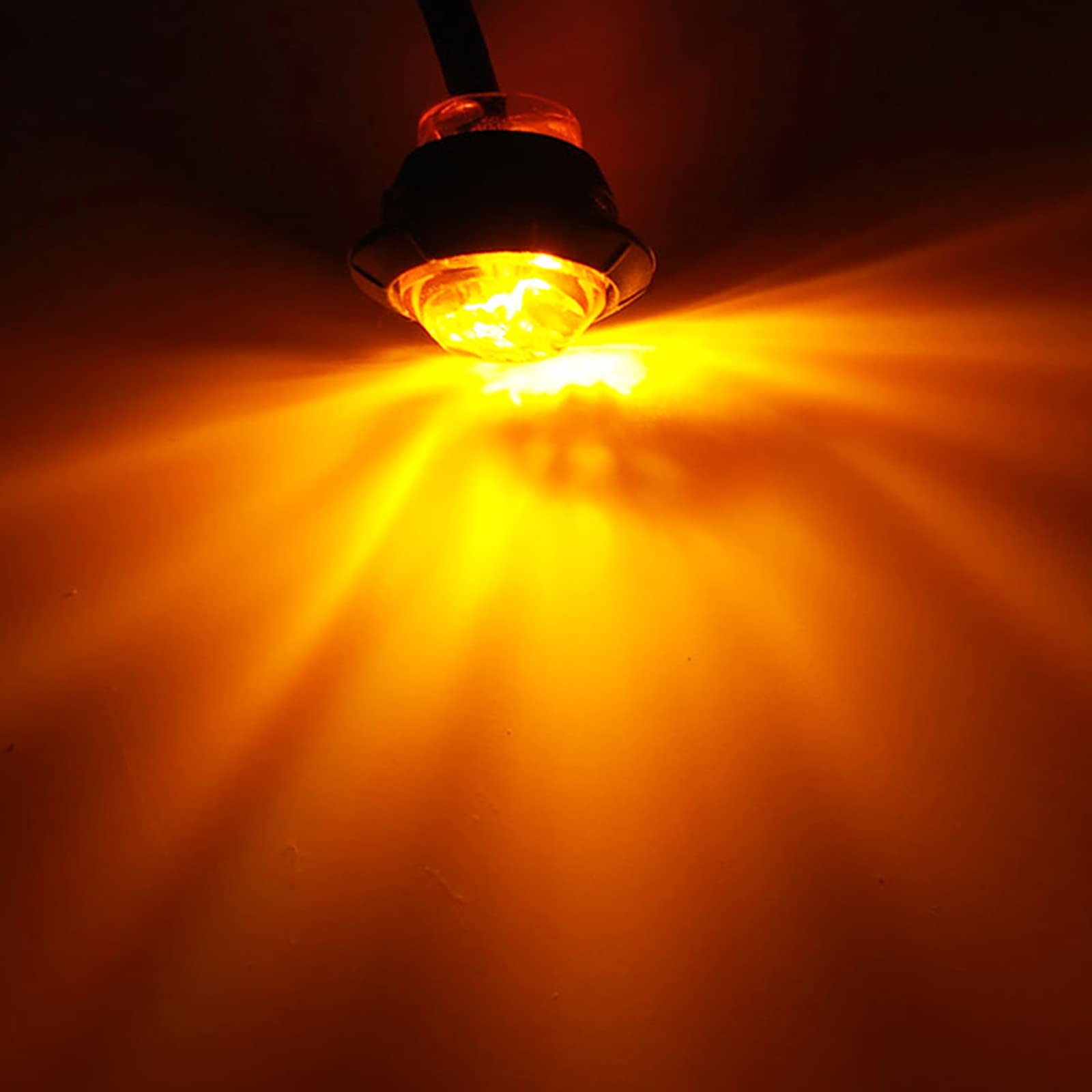 KEING Mini Amber 12V LED Round Clearance Lamp - Waterproof Side Marker Light for Trucks, Trailers, RVs, ATVs, and Buses