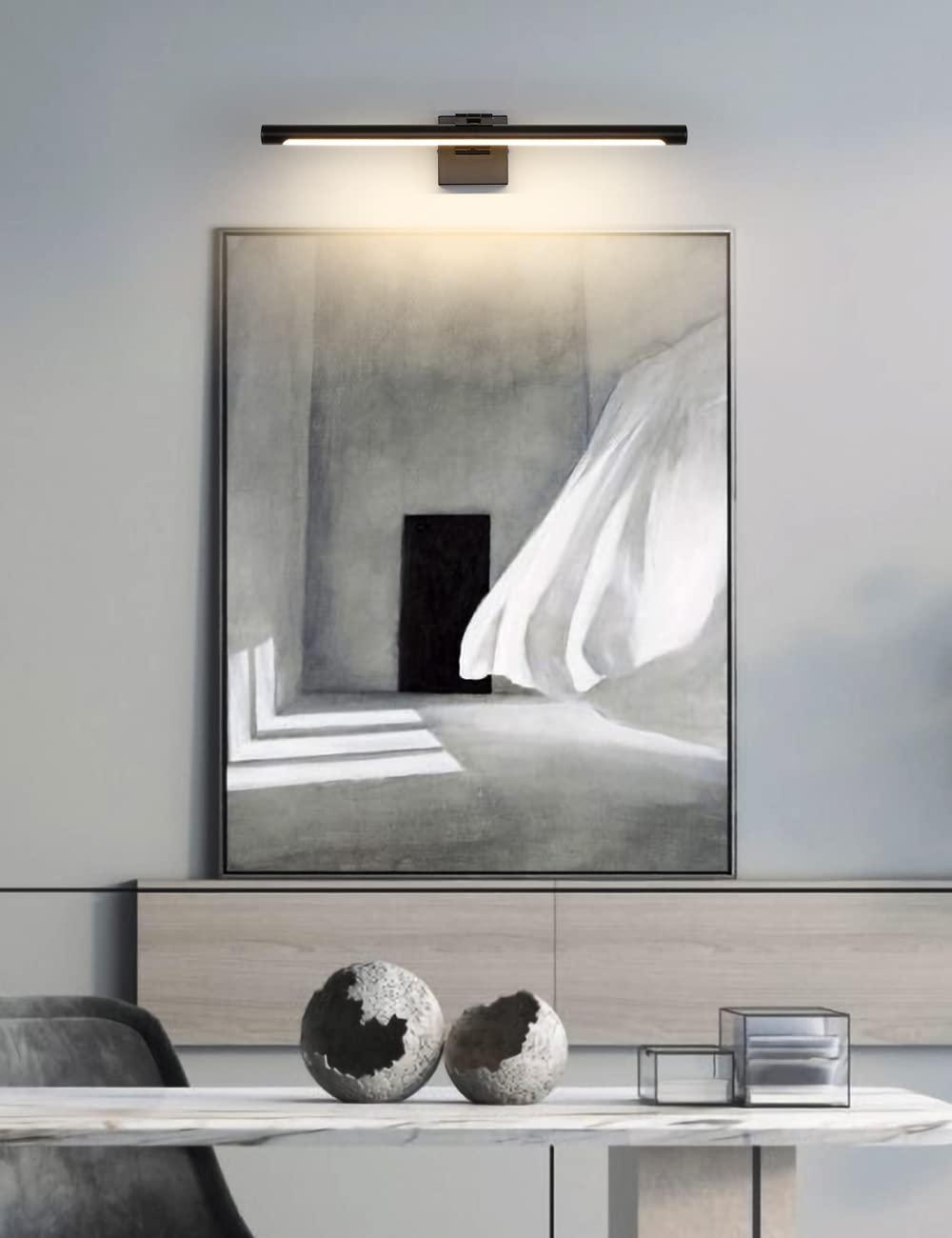 Joosenhouse LED Picture Light 24.4" Black Metal Non-Dimmable Art Display Fixture, Model 7110-BK, 14W (70W Equivalent), Hardwired 3000