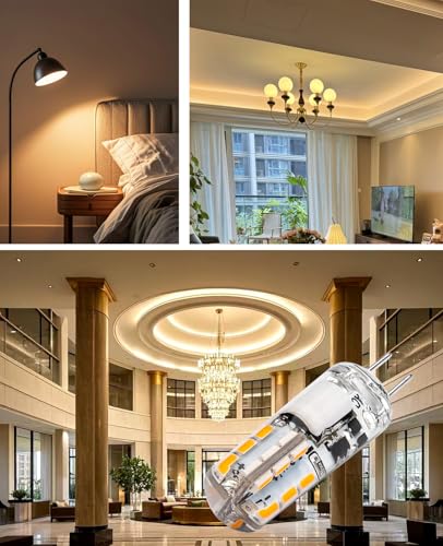 Joutameili 10 Pack G4 Led Bulb 12V Ac Dc 1.5W No Flicker Warm White G4 Bulb Bi-Pin Led Light 3000K 10W 20W T3 Halogen Lamp Repla