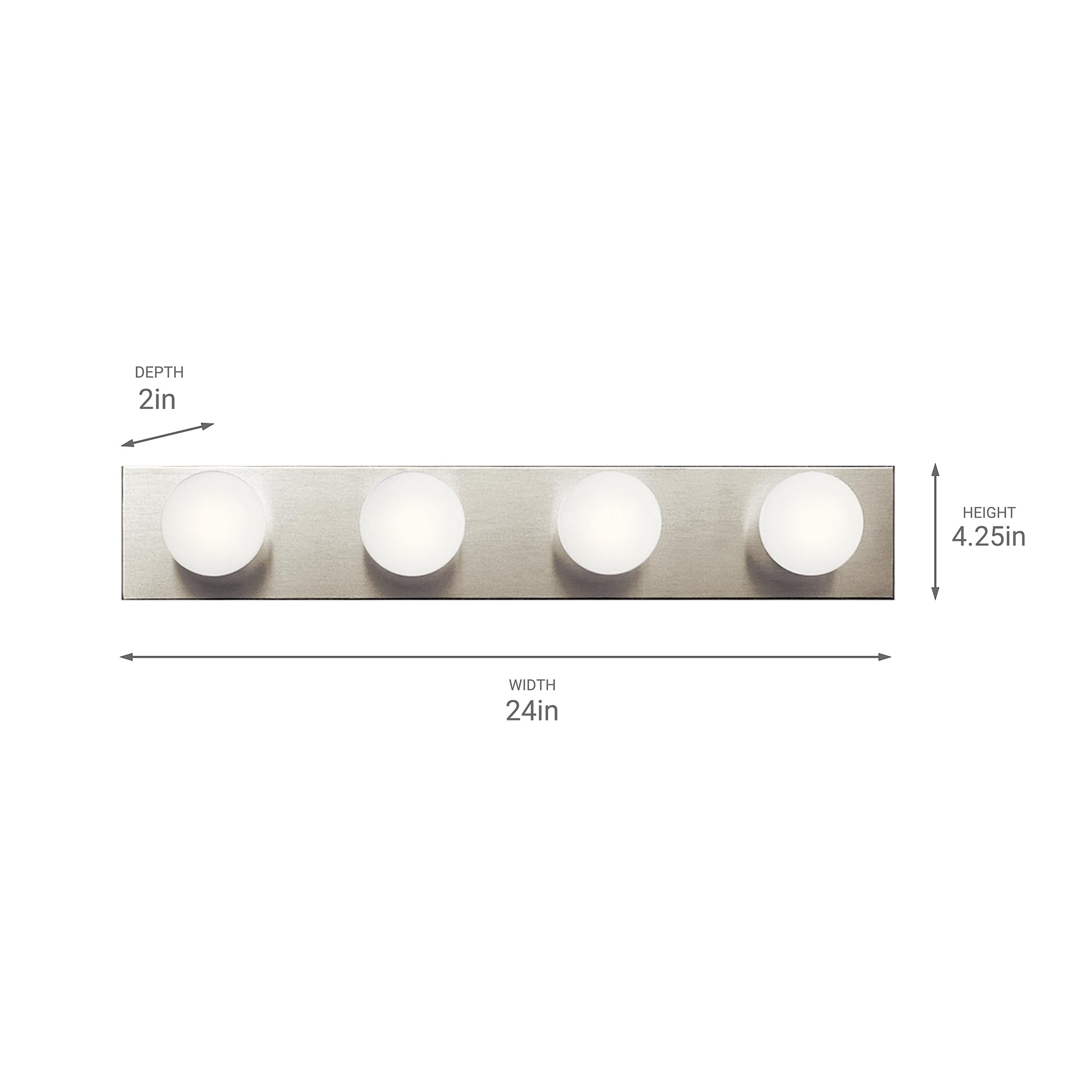 Kichler 624NI Linear Bath 24-Inch, Brushed Nickel (Pack of 4)
