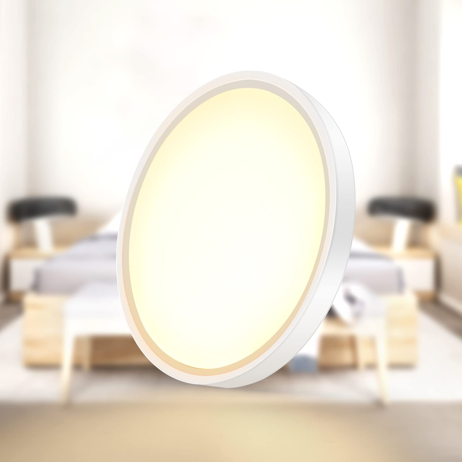 inShareplus LED Flush Mount Ceiling Light, 12W, 7inch, Natural White, Model LV180, Plastic Material