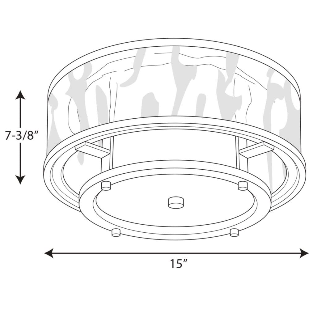 Bay Court Collection Two-Light 15'' Flush Mount