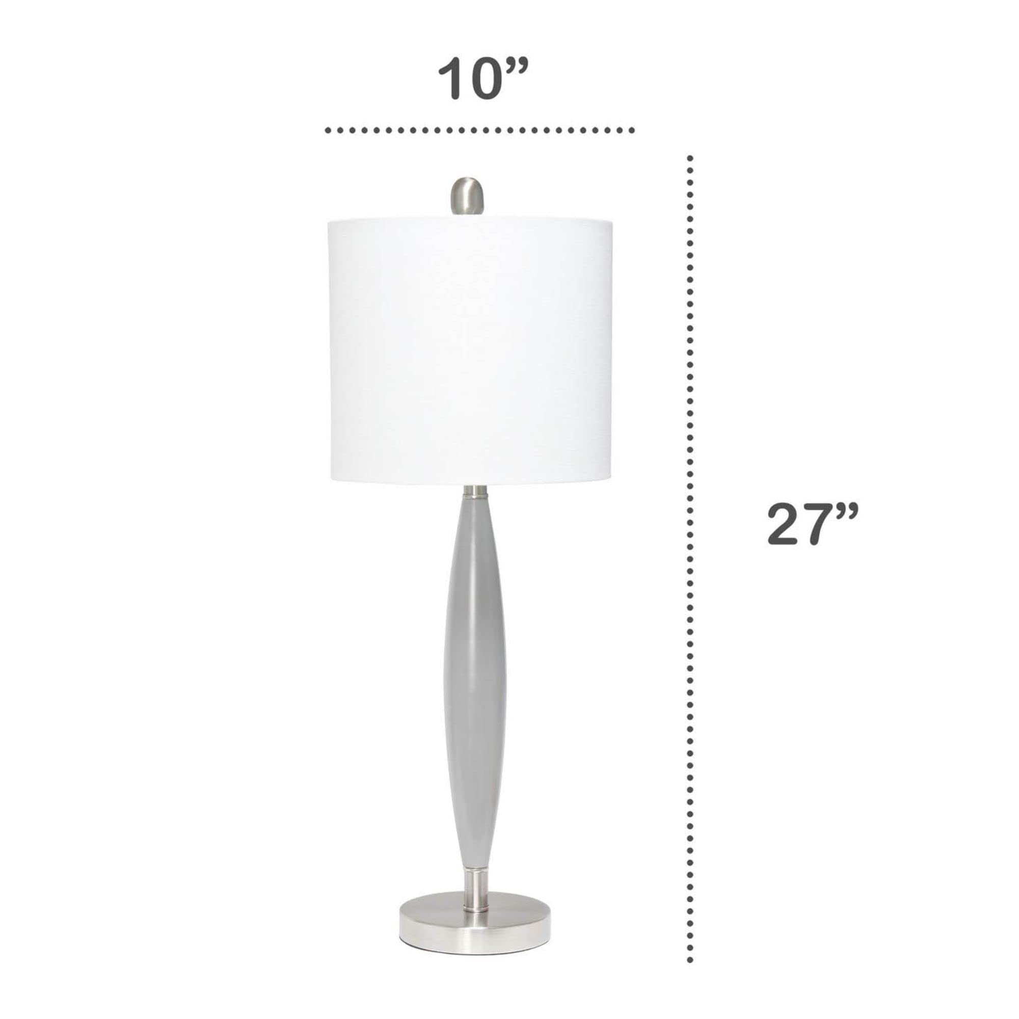 Lalia Home Contemporary Stylus Table Lamp With White Fabric Shade - Gray