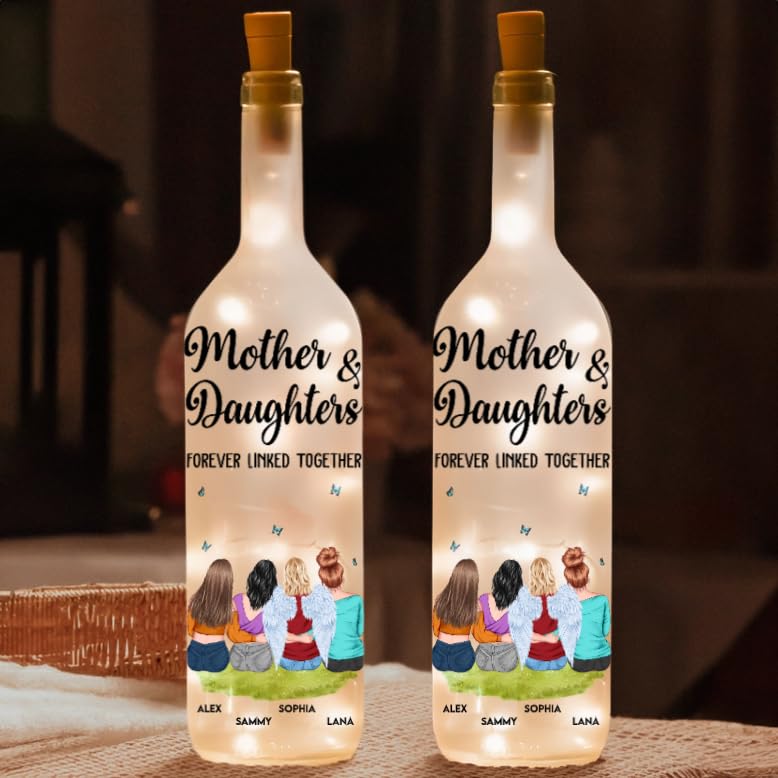 Macorner Personalized Mothers Day Gifts For Mom Bottle Lamp, Valentines Day Gifts For Mom From Daughter, Mother And Daughter For