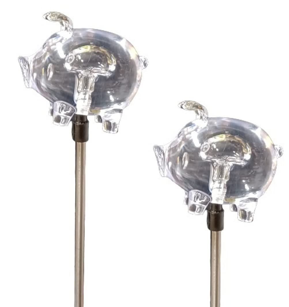 Starry Illuminate 2 PCS Solar Color Changing Style Garden Stake Light Pathway Stake Light (Pig)