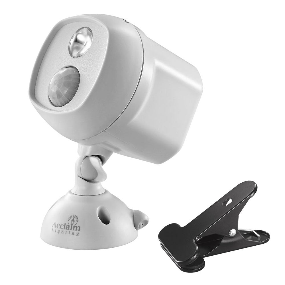 Acclaim Motion Activated Battery LED Spotlight with Clamp, Grey