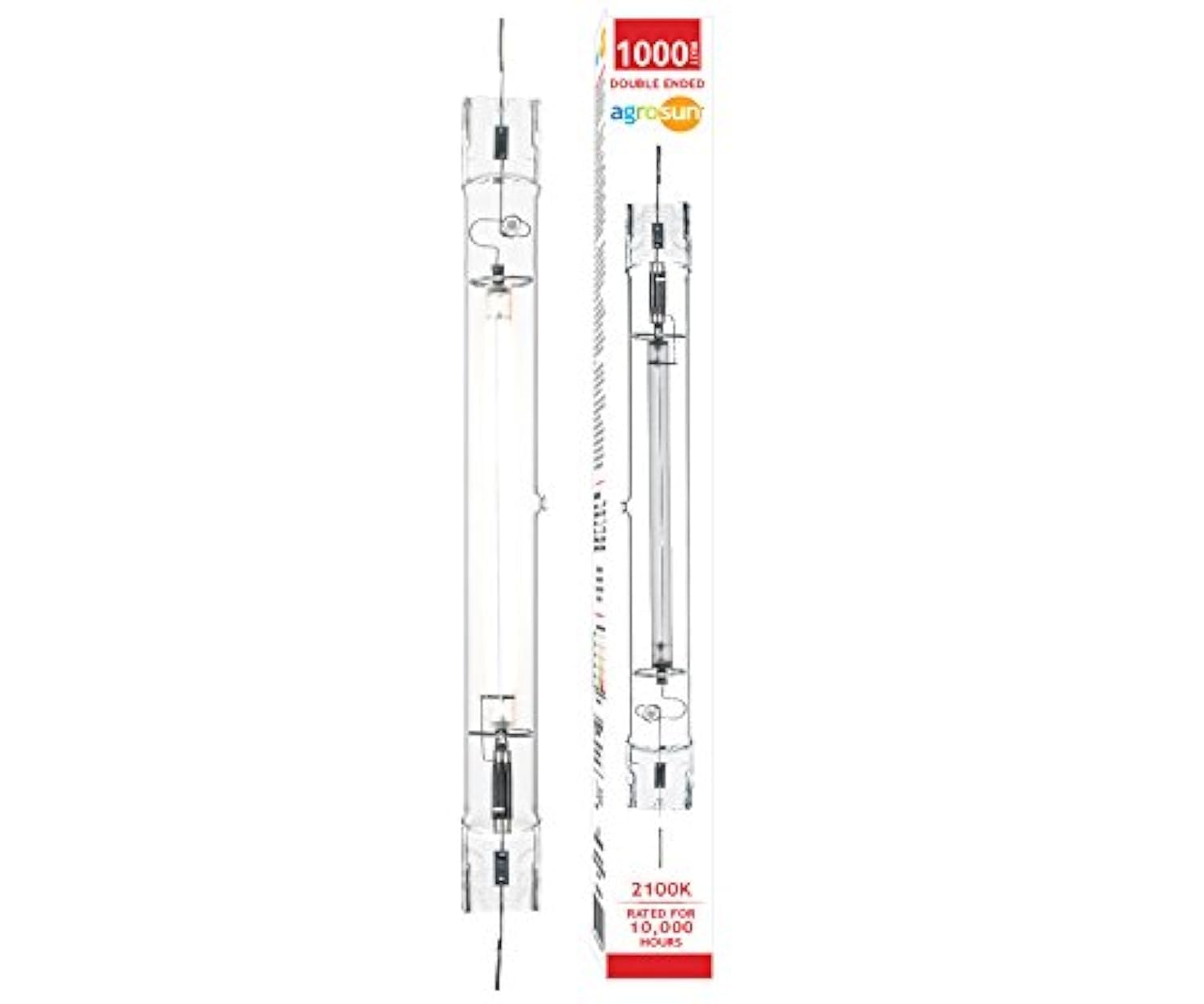 Agro Sun 1000W HPS Double-Ended Bulb (12/cs), Glass