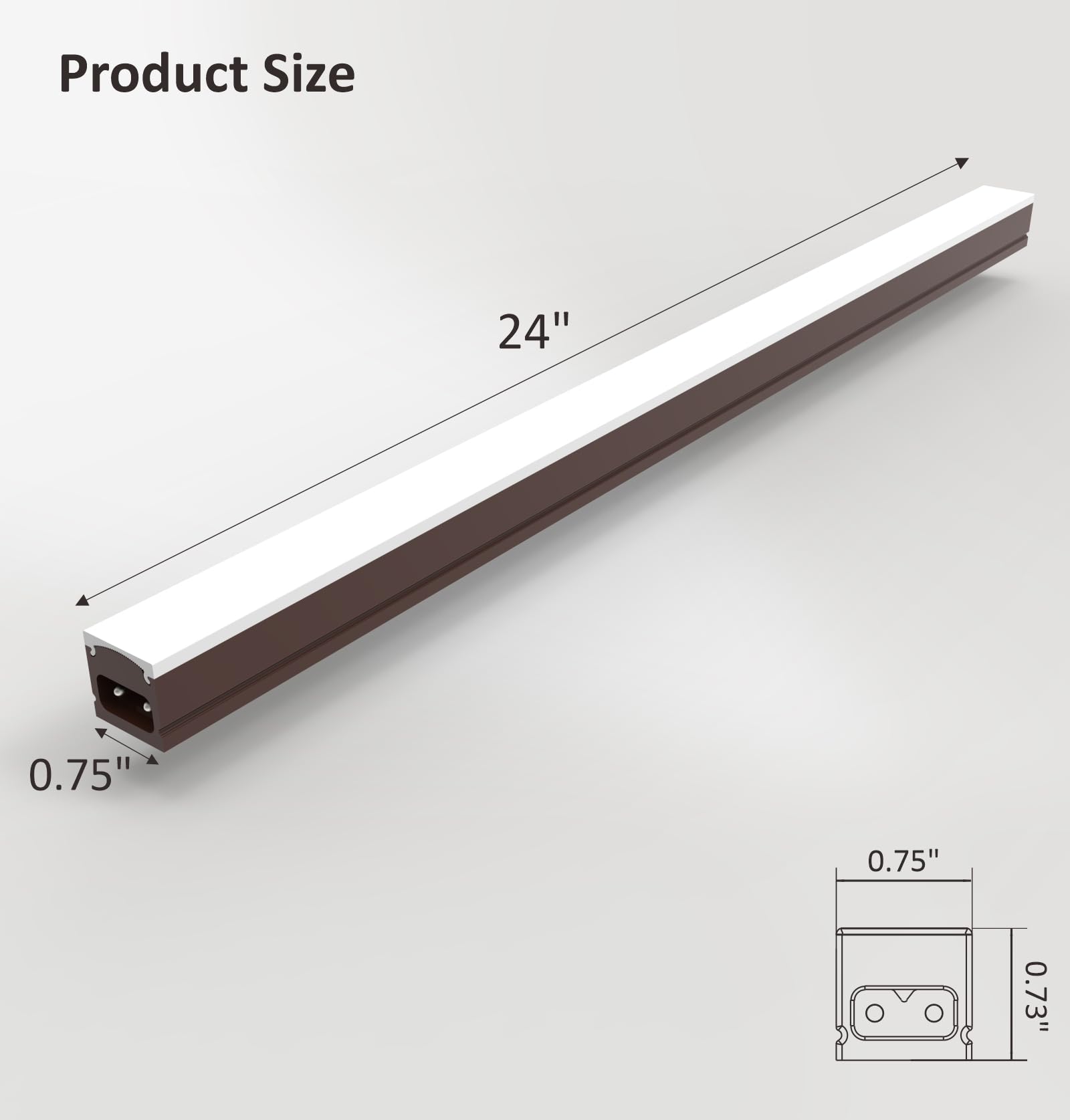 Leetdud Under Cabinet Lighting Plug In  24 Inch 1 Pc  Linkable Ac120V 3Cct 3000K/4000K/5000K Ultra Slim  Led Under Cabinet Lights For Counter Light  Kitchen  Shelf  Sink  Workshop  Desk  Bronze