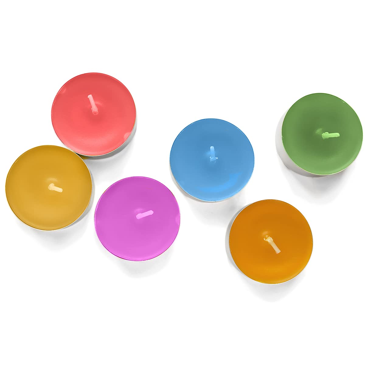 Kaameri Bazaar - Colored Wax Tealight Candles (Set of 50, Unscented) - Gift for Diwali for Employees