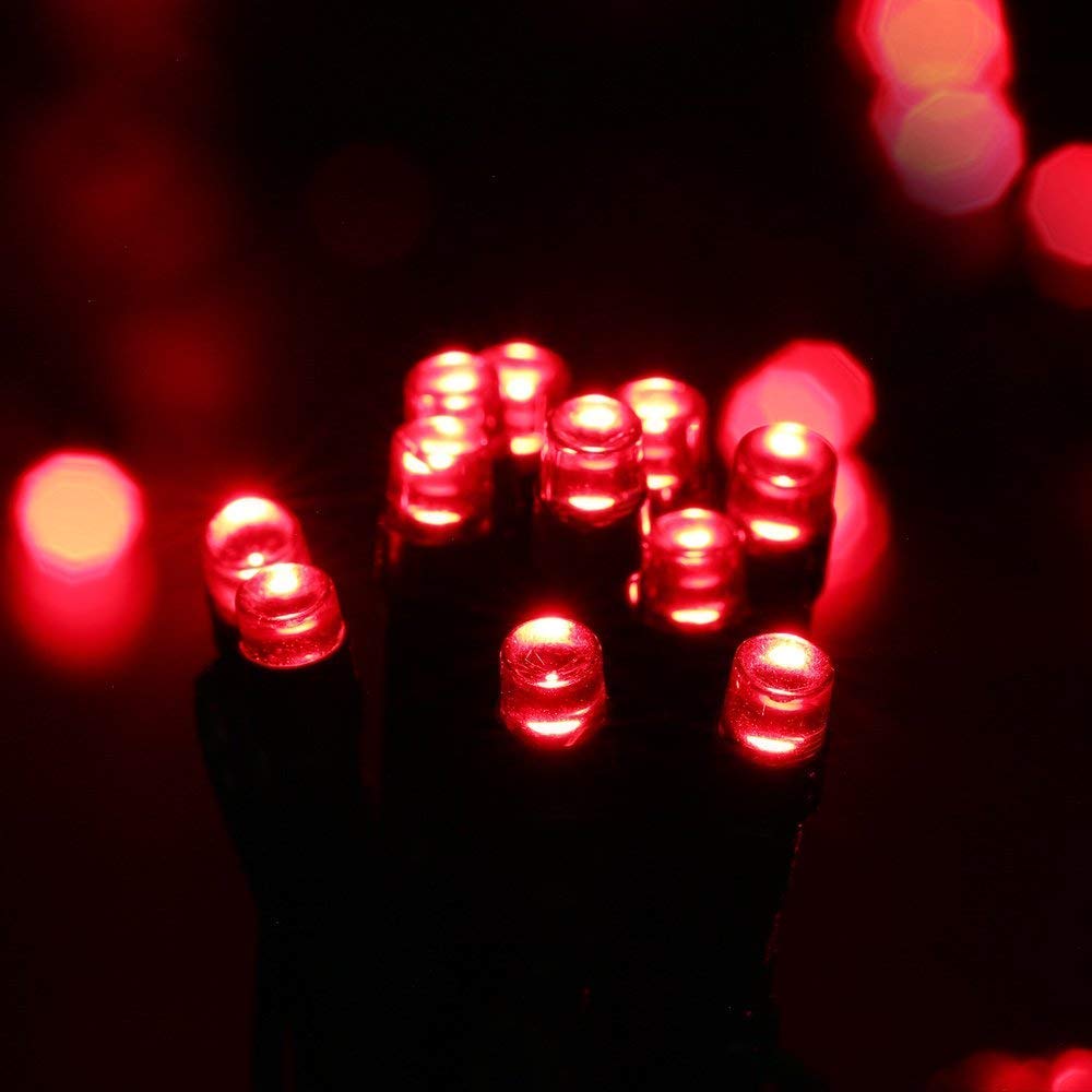 Toodour Solar String Lights, 400 LED, 8 Modes, Waterproof, 144ft, Red, Model DSL-100-200