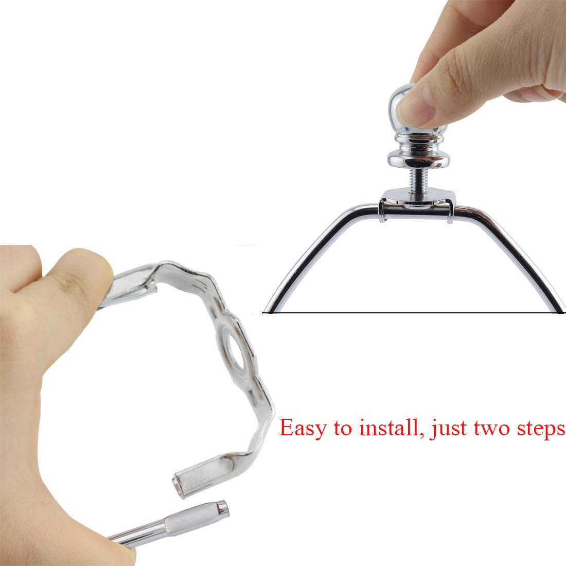 DZS Elec Lamp Shade Harp Holder, 10.5 Inch Iron Bracket for Table/Floor Light, Silver, Model LSHHLA-10In