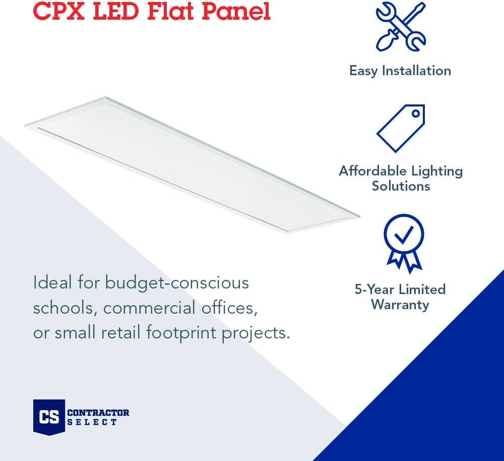 Lithonia Lighting CPX 1x4 LED Flat Panel Light, 1 Ft. x 4 Ft. LED Light ...