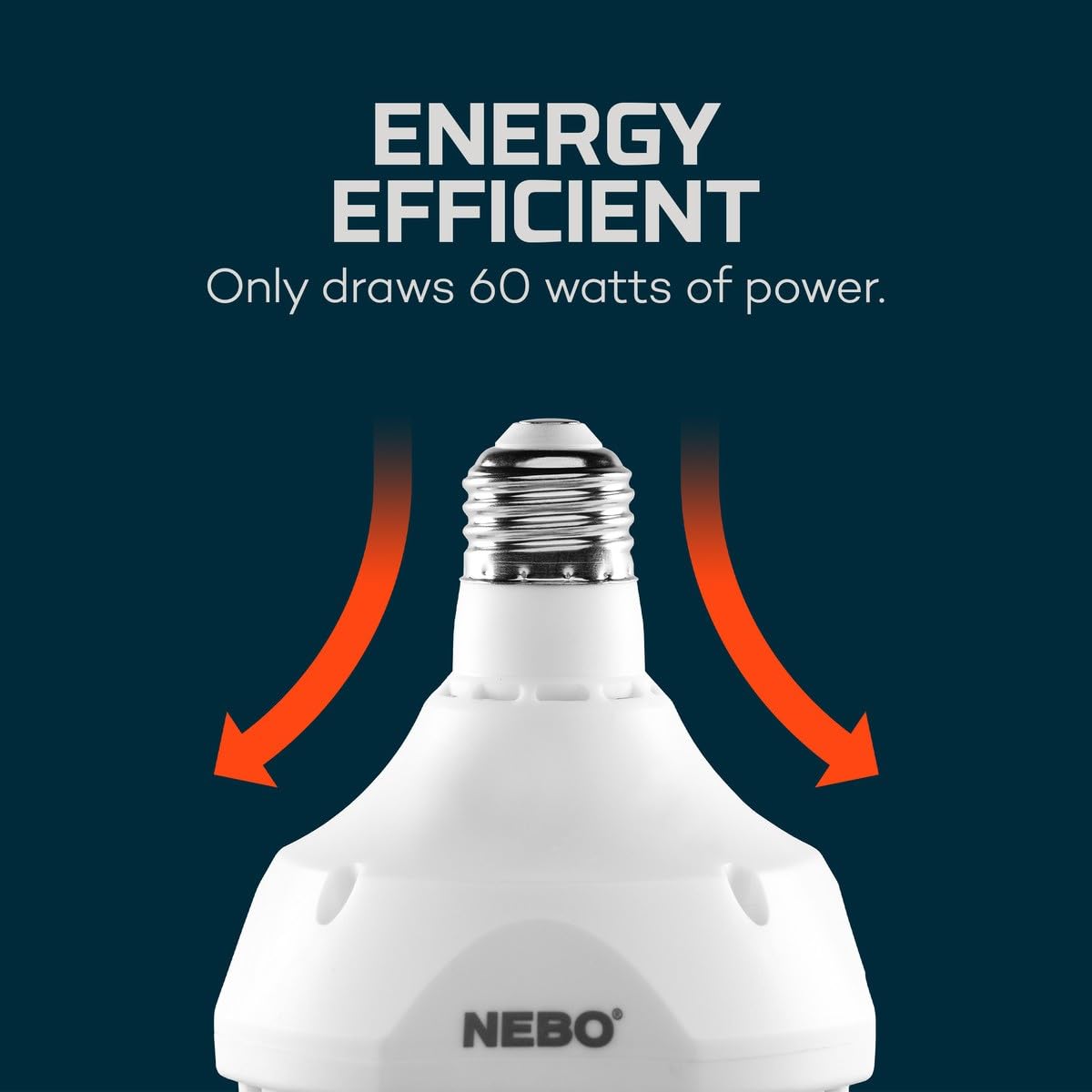 NEBO High Bright LED Garage Light, 9000 Lumen, 60W, Adjustable Panel, One Size, White, Model NEB-ARE-0001