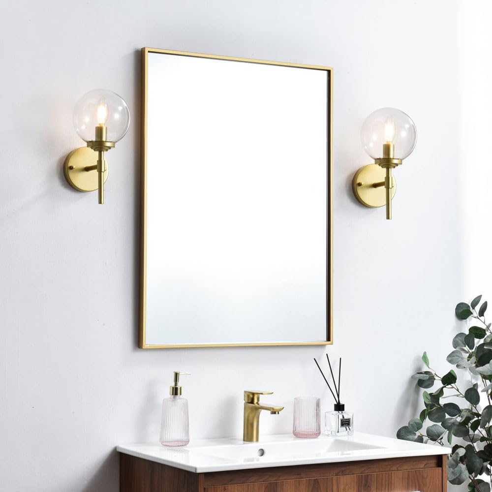 Living District Ingrid 1-Light Iron & Glass Bath Sconce in Black and Clear