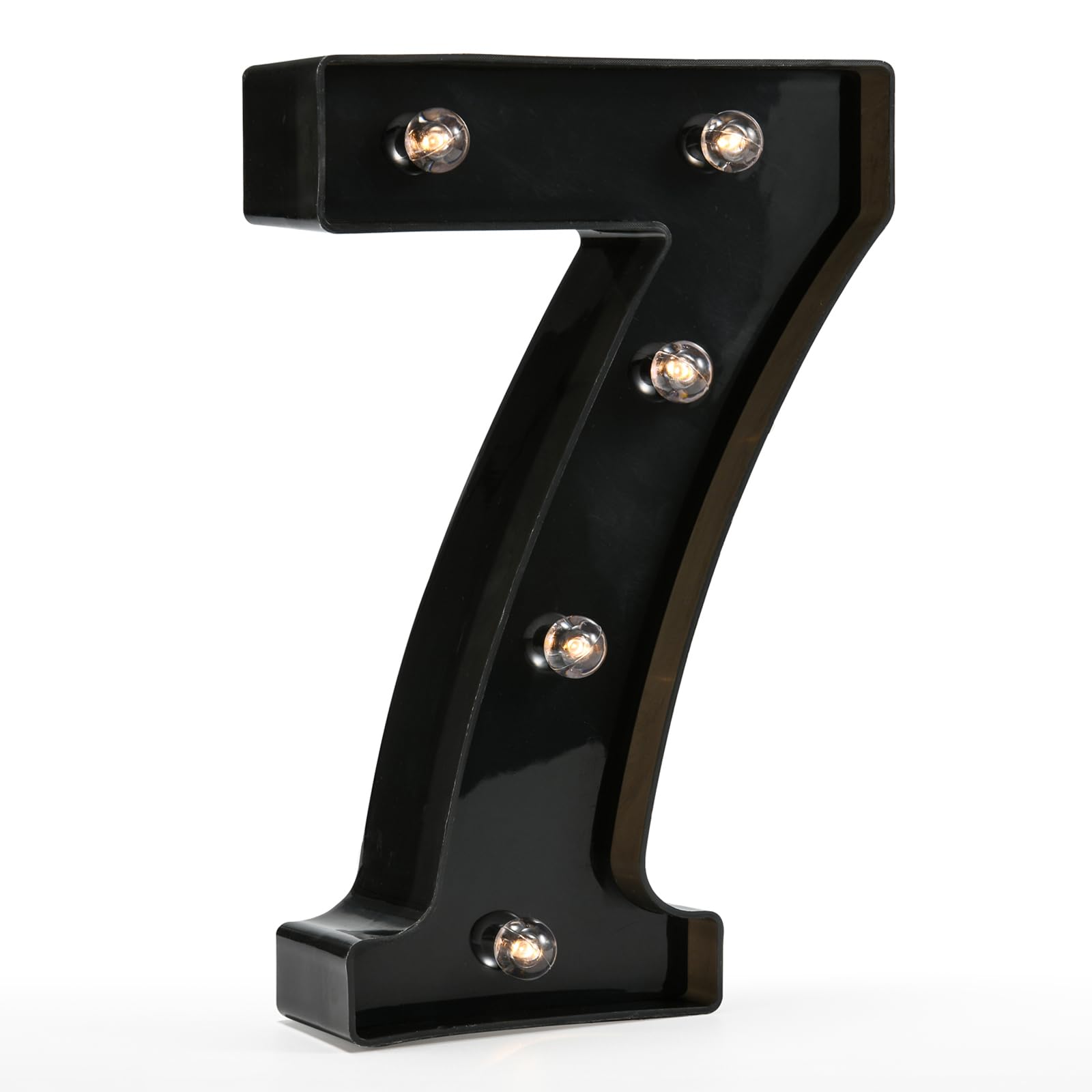 Light Up Black Alphabet Marquee Number Sign Led Marquee Number Lights Sign For Night Light Home Bar Christmas Lamp Birthday Party Wedding Decoration 7