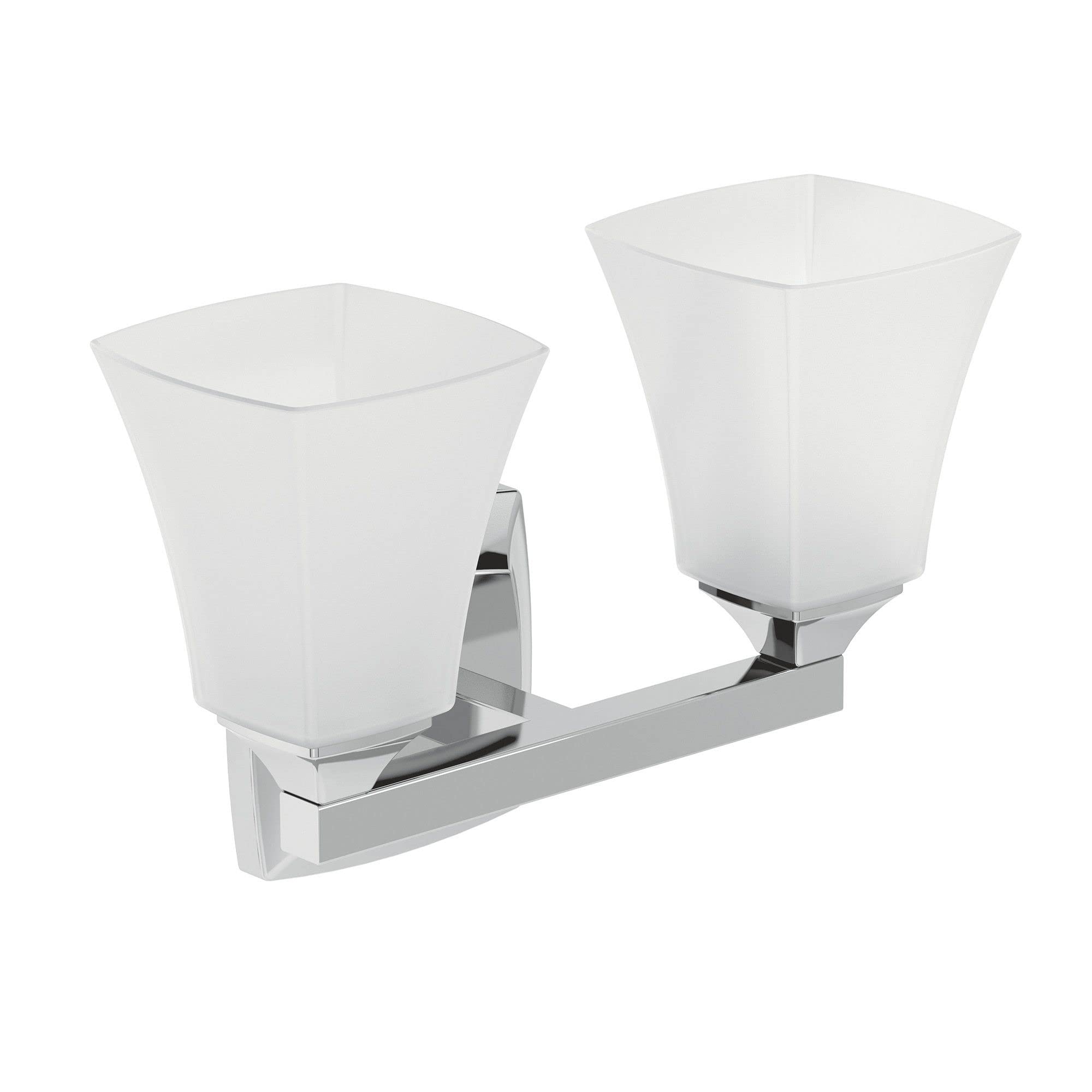 Moen Voss 2-Light Bath Vanity Fixture, Chrome Finish, Frosted Glass, Model YB5162CH