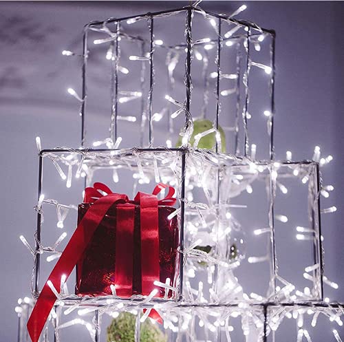 Kaq 115Ft 300Led Timer Function Cool White Christmas String Lights Indoor/Outdoor, Waterproof Christmas Lights With 8 Modes, Cle