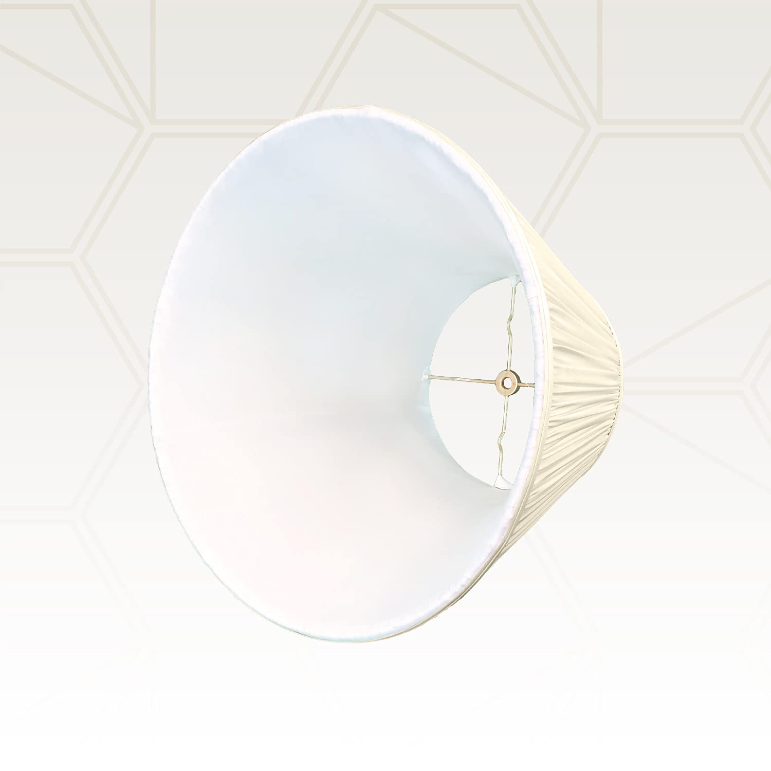 Royal Designs Deep Empire Gather Pleat Basic Lamp Shade, Beige, 9 X 18 X 14