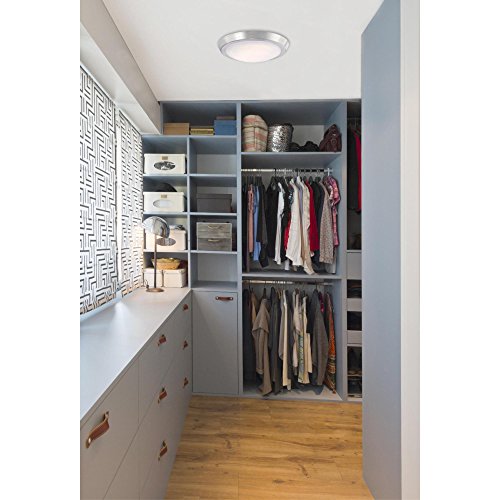 Westinghouse 11-Inch LED Indoor Ceiling Fixture, Brushed Nickel, Frosted Acrylic Shade, Model 6107300