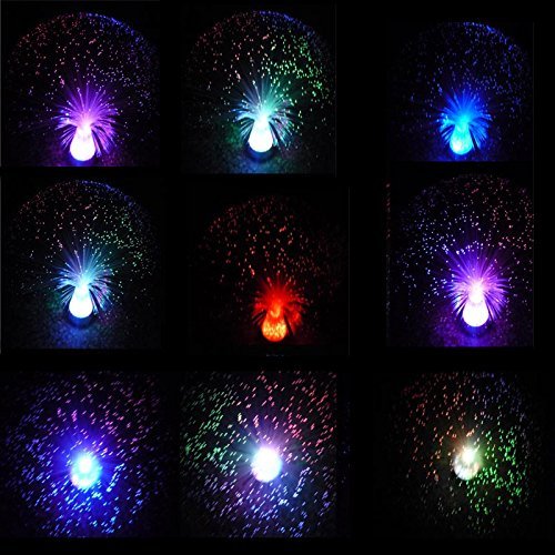 E&A Ice Fiber Optic Mood Lamp with Color-Changing Crystals Base, Blue, Model 8541999671, Made of Acrylonitrile Butadiene Styrene