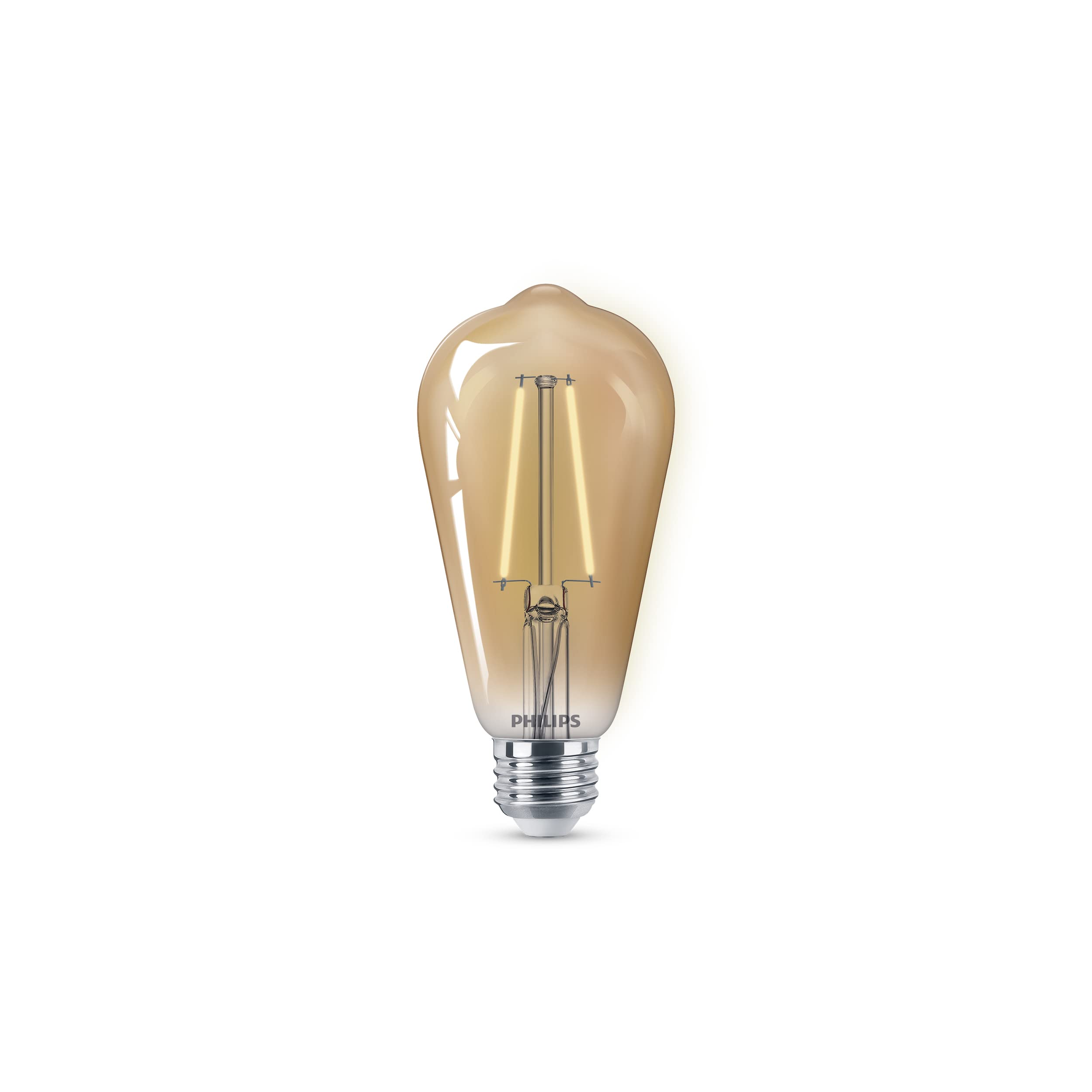 Philips LED Vintage ST19 Bulb, Amber 2000K, Dimmable, 300 Lumen, 4 Pack, Glass