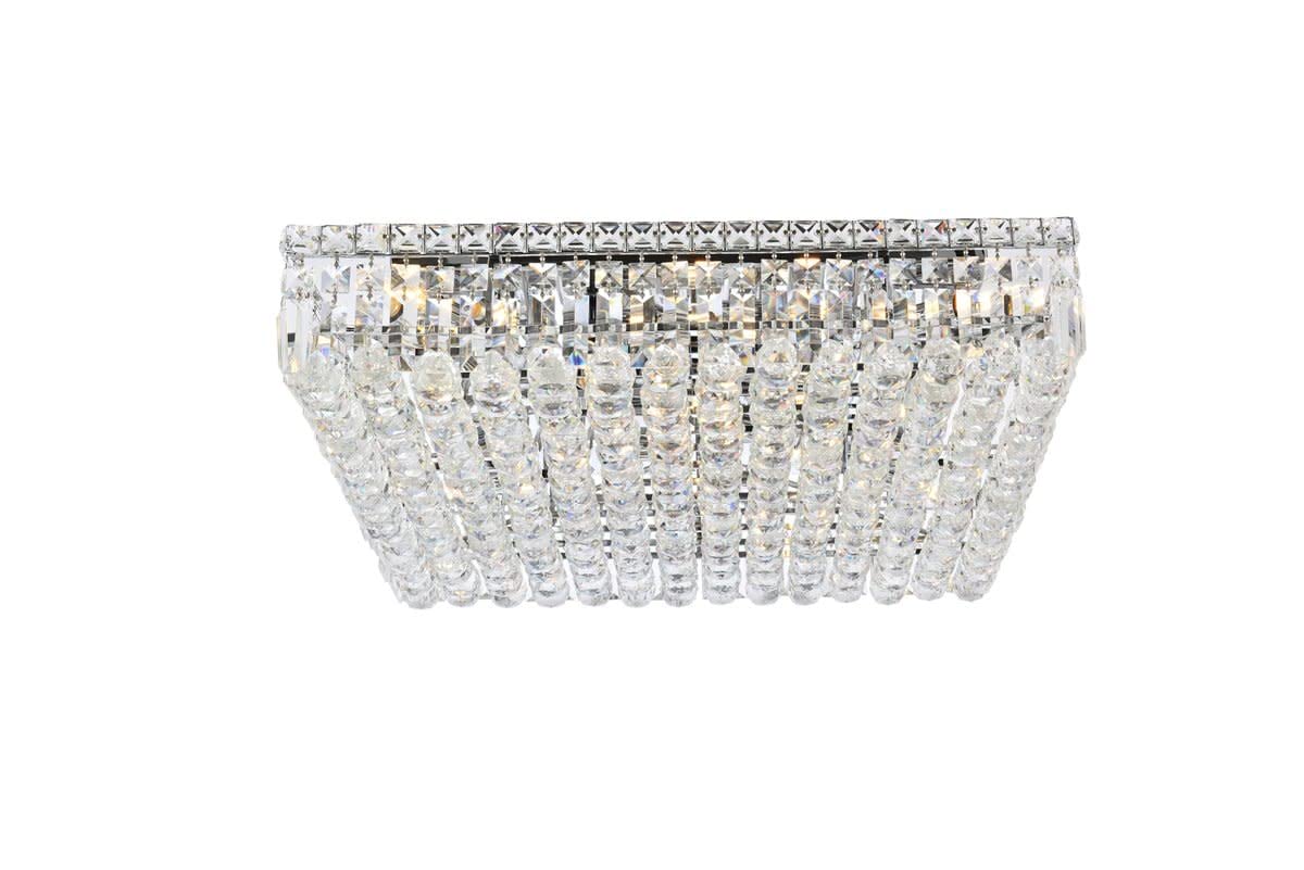 Elegant Lighting 2032F24c-Rc 24 L x 24 W x 55 H in Maxim collection Flush Mount - Royal cut- chrome Finish