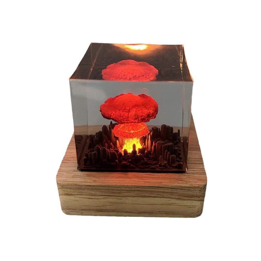 Aimeryup Mushroom Cloud Nuclear Explosion Lamp,Atomic Bomb Model Atmosphere Lamp Decoration Creative Gifts for Kids (Mushroom Cloud)