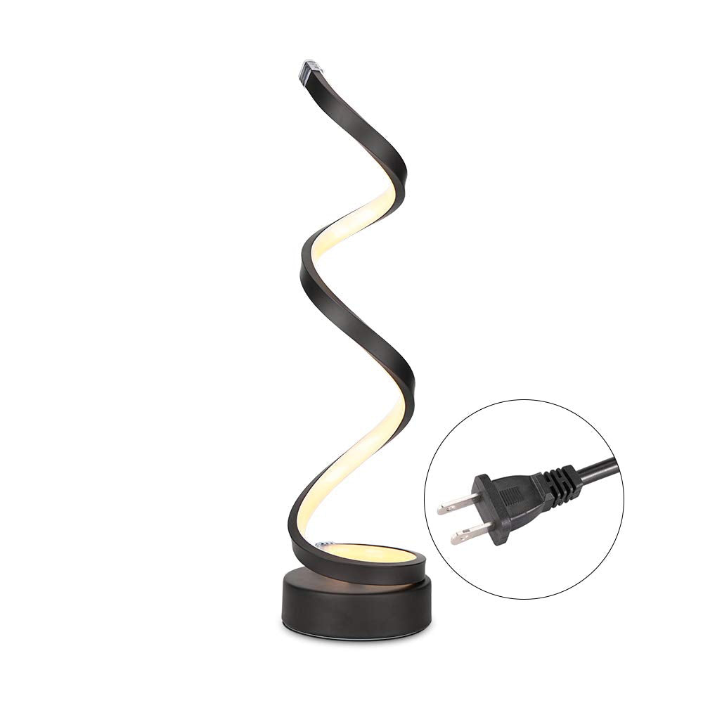 Elinkume Modern Led Table Lamp, 12W Dimmable Minimalist Design, Black Warm White, Model Tb-Tl008-Bwo, Perfect For Bedroom & Office
