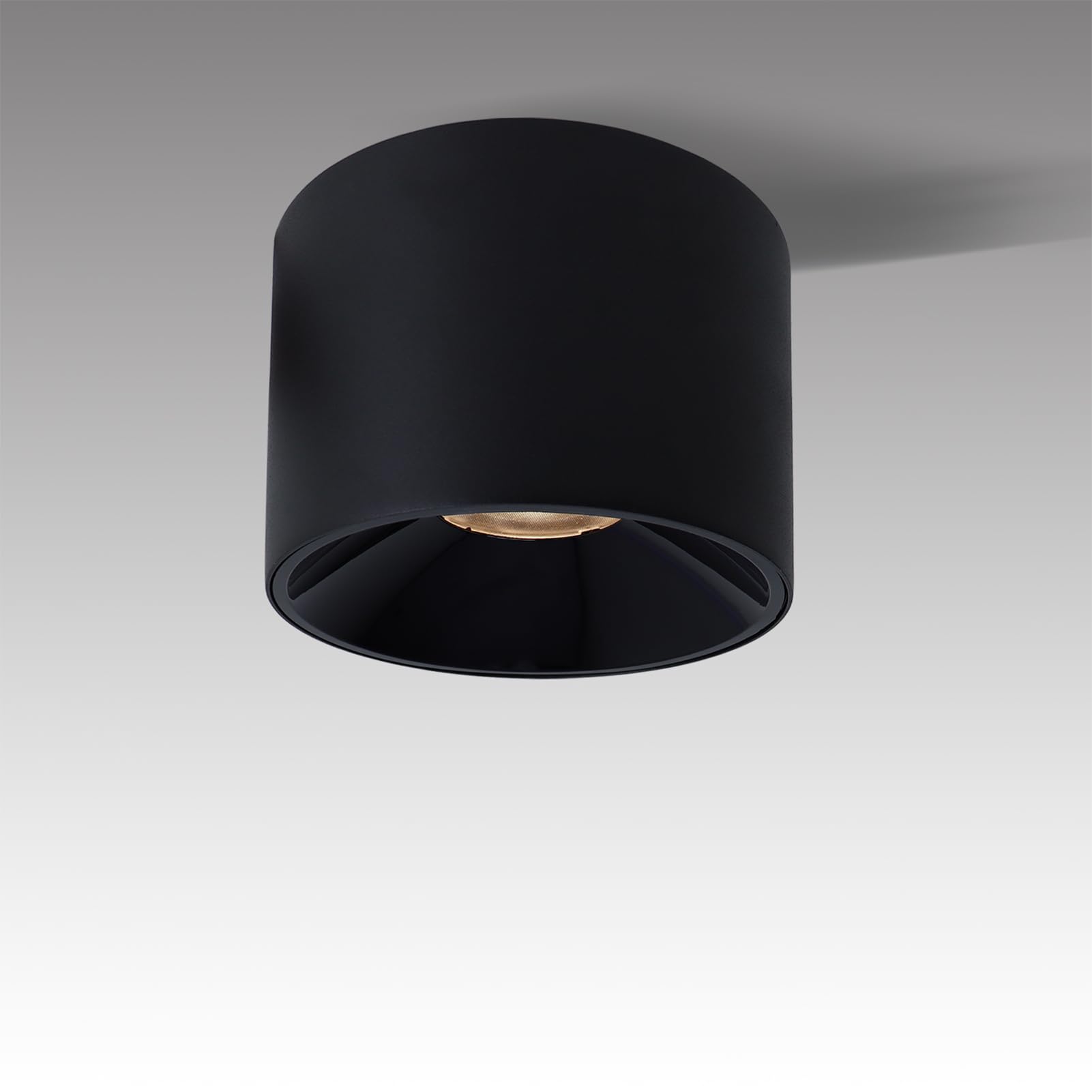 Marknice Led Dimmable Ceiling Spot Light Aluminum Matte Black 4.72'' Cylinder Spotlight Indoor Modern Minimalist Focus Ceiling Down Light Fixture For Living Room Hallway Foyer Cri 98 12W 3000K