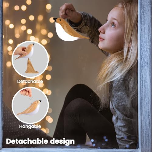 Small Cute Bird Table Lamp With Timer, Touch & Remote Control Bird Night Light, Cordless Bedside Lamps, Desk Lamp For Reading, 3