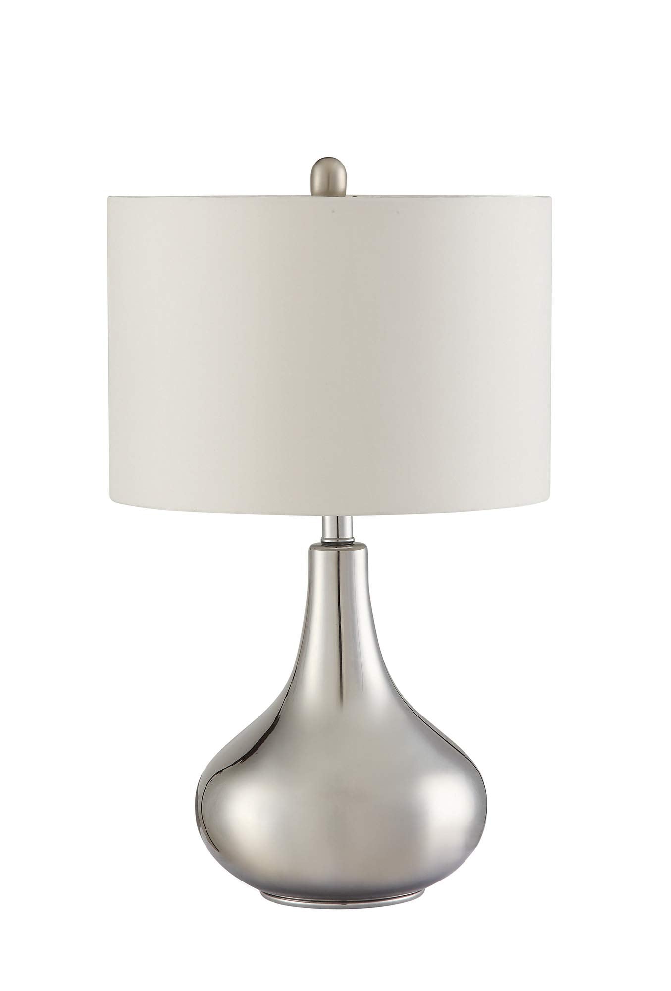 Sophisticated Teardrop Glass Table Lamp, White And Clear